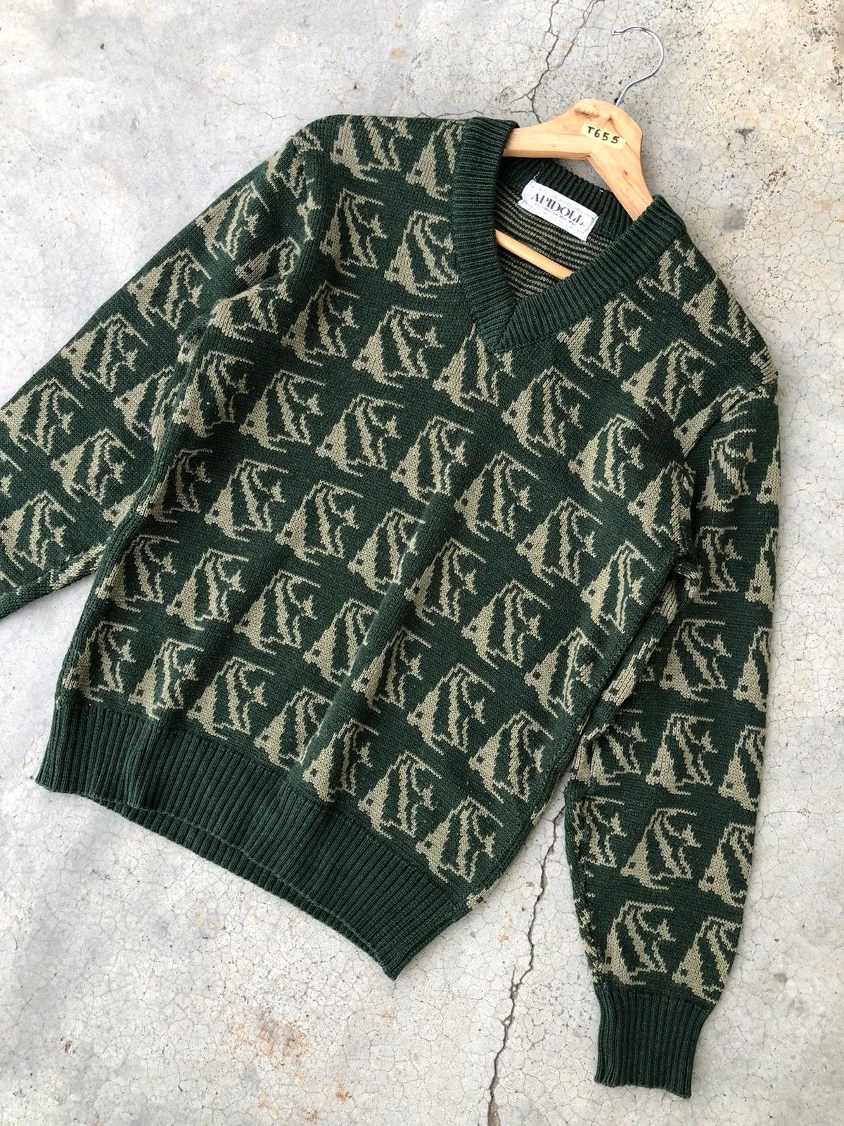 20471120 × Aran Isles Knitwear 📌Vintage APIDOLL Aran Colourknit Jumper Knit Sweater Size US S / EU 44-46 / 1 - 3 Thumbnail