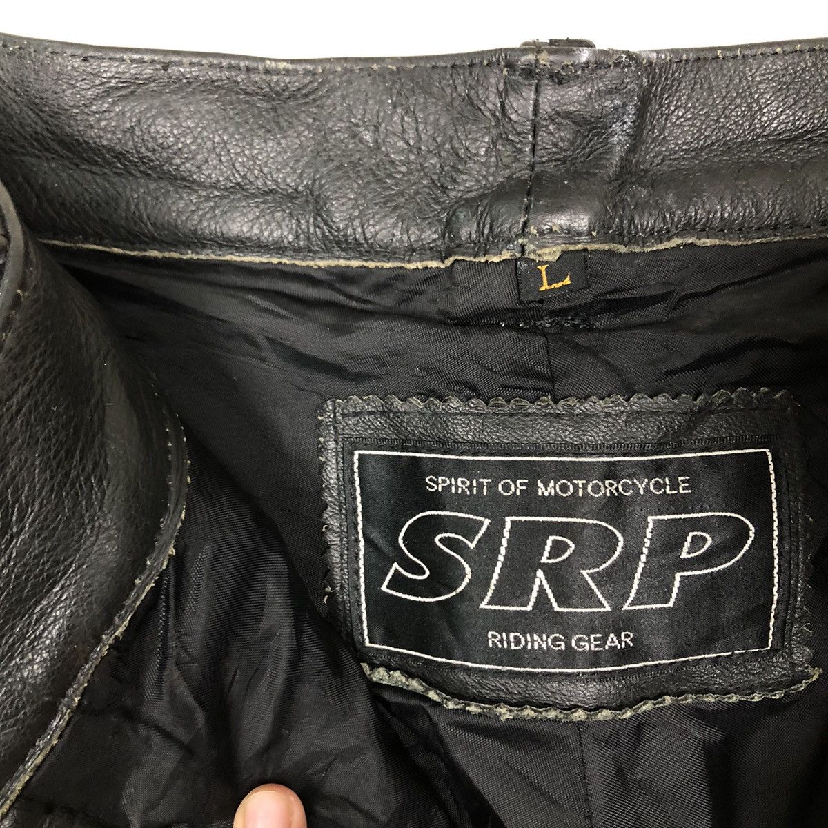Genuine Leather VINTAGE GENUINE LEATHER TROUSERS SPIRIT OF MOTORCYCLE RACING Size US 30 / EU 46 - 10 Thumbnail