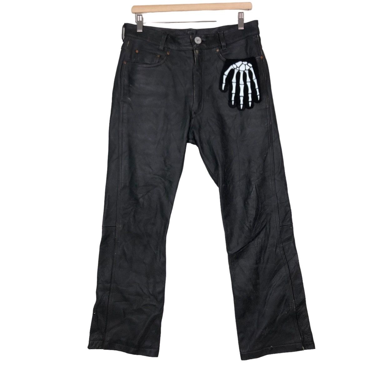 Genuine Leather VINTAGE GENUINE LEATHER TROUSERS SPIRIT OF MOTORCYCLE RACING Size US 30 / EU 46 - 1 Thumbnail