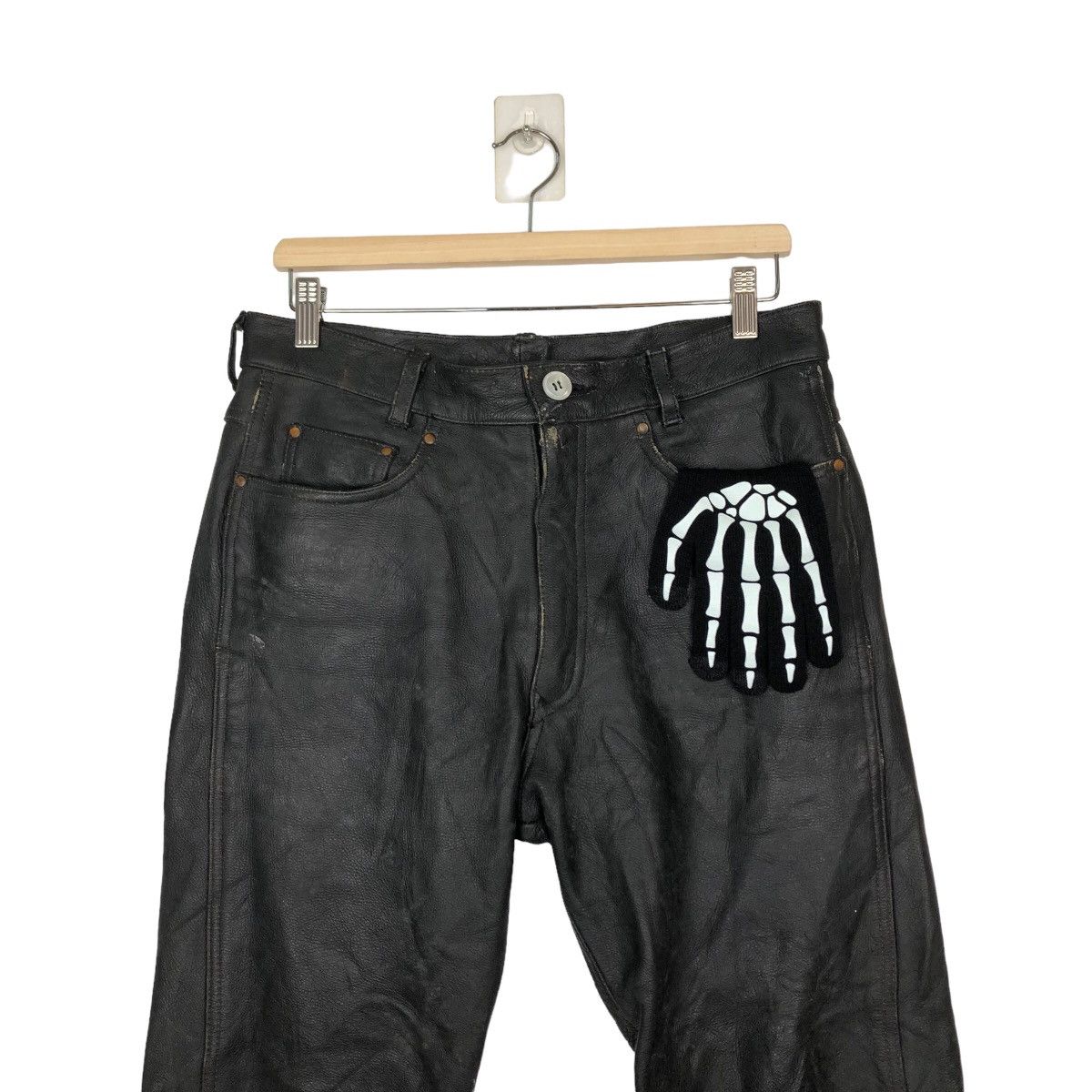 Genuine Leather VINTAGE GENUINE LEATHER TROUSERS SPIRIT OF MOTORCYCLE RACING Size US 30 / EU 46 - 2 Thumbnail