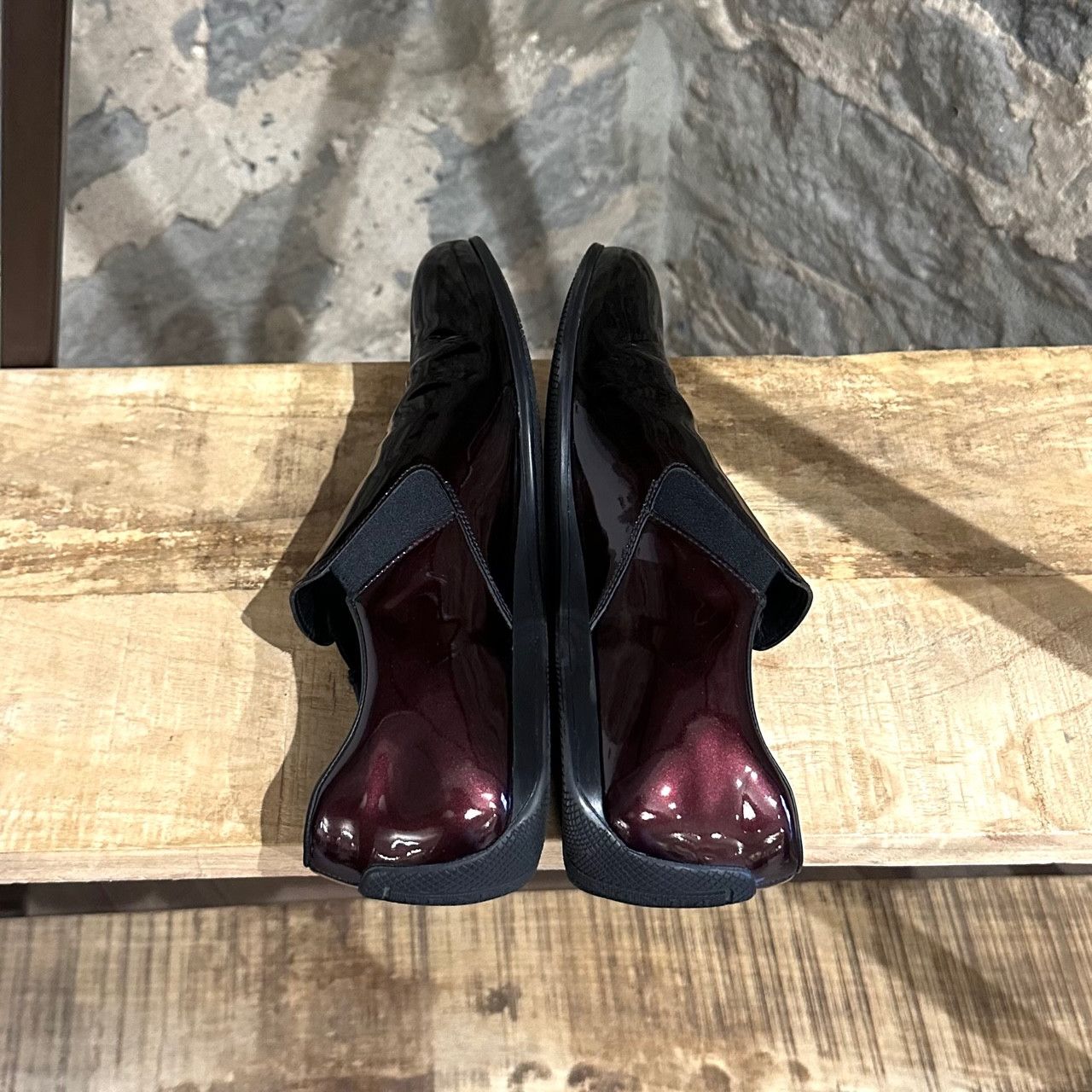 Prada Prada Linea Rossa Burgundy Ombré Patent Slip-on Sneakers Size US 7 / EU 40 - 7 Thumbnail