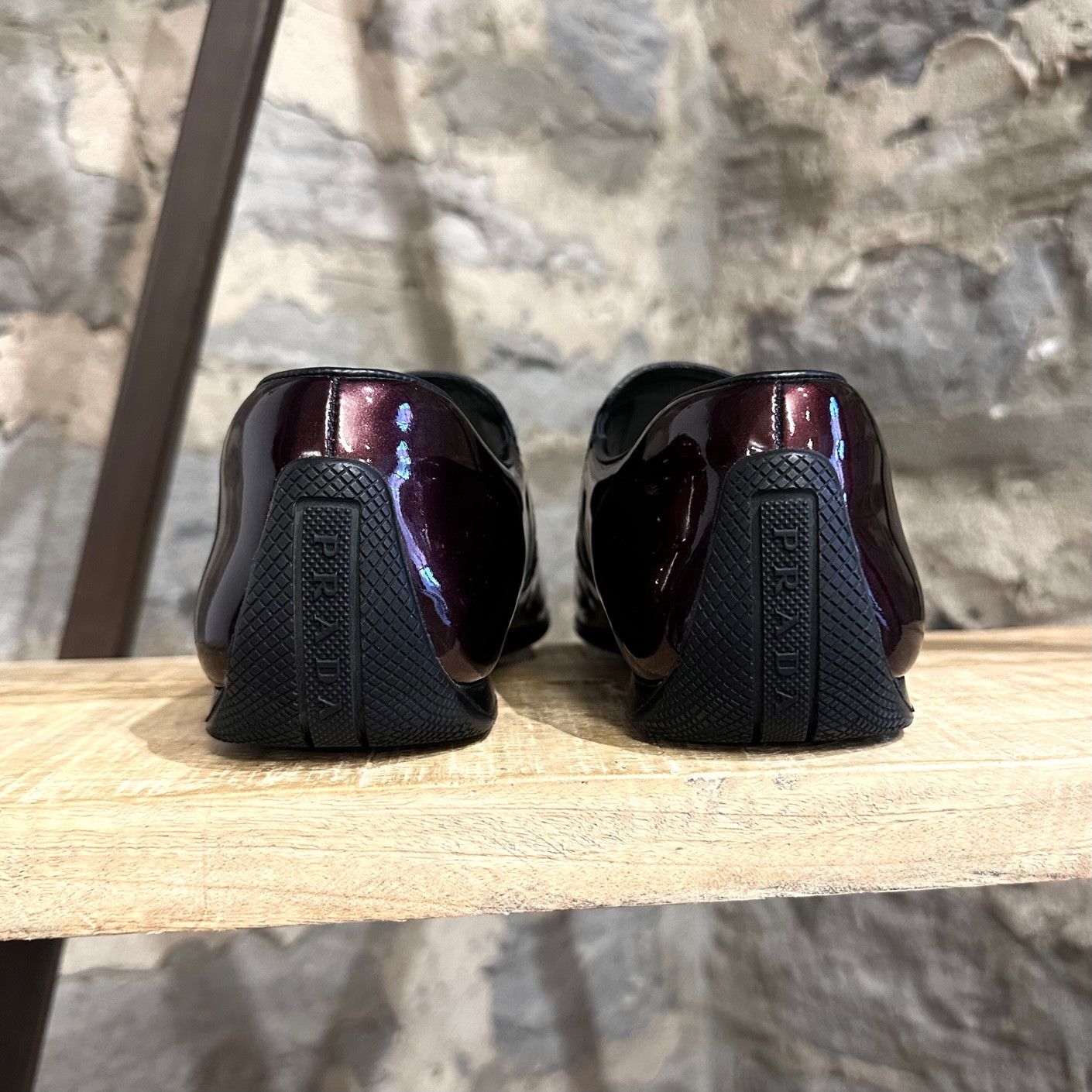Prada Prada Linea Rossa Burgundy Ombré Patent Slip-on Sneakers Size US 7 / EU 40 - 4 Thumbnail