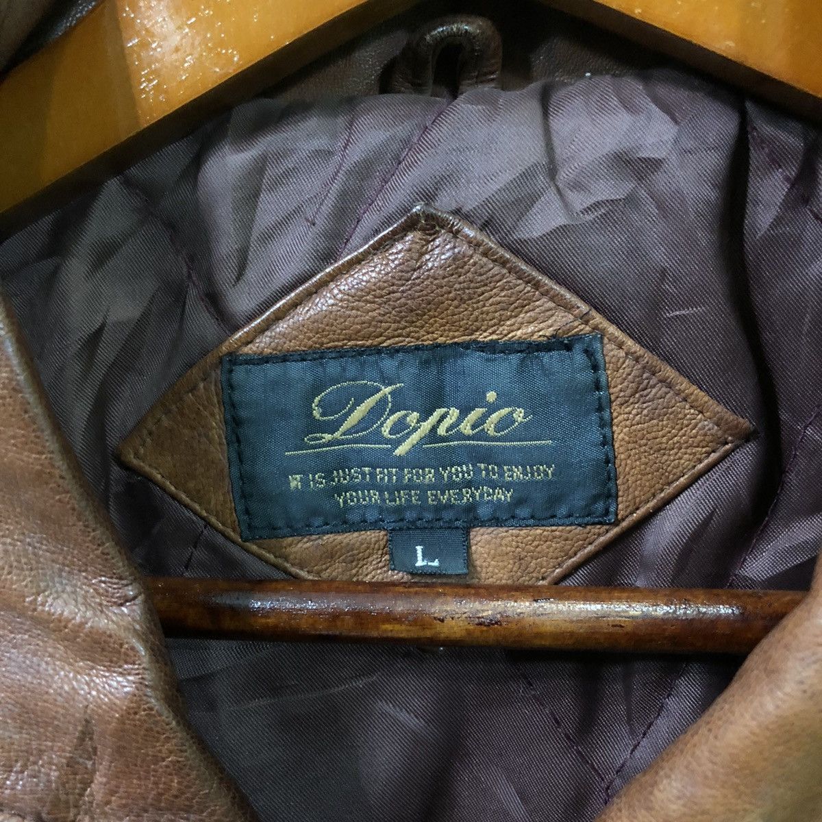 Vintage Vintage Dopio Leather Bomber Jacket Size US M / EU 48-50 / 2 - 2 Thumbnail