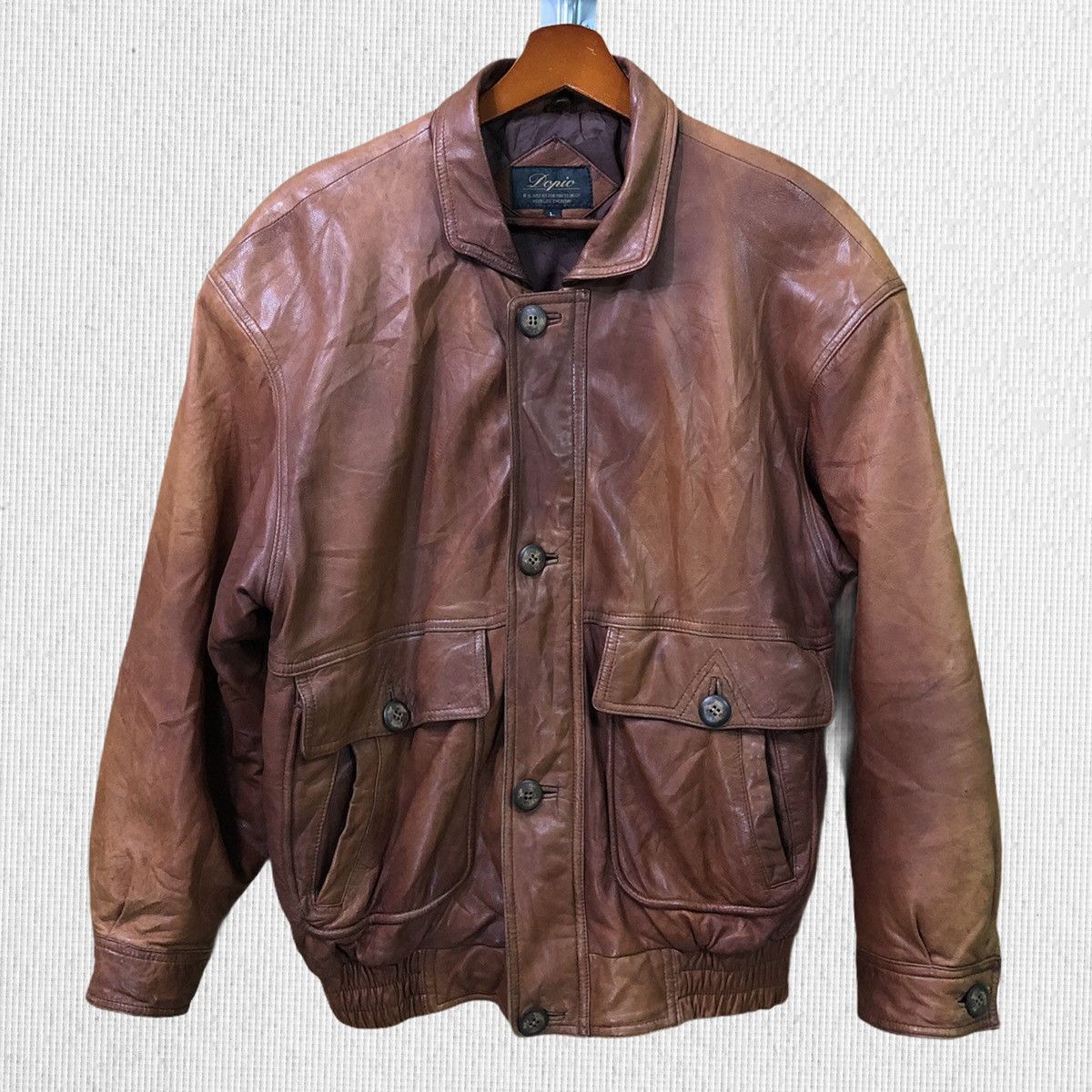 Vintage Vintage Dopio Leather Bomber Jacket Size US M / EU 48-50 / 2 - 1 Thumbnail