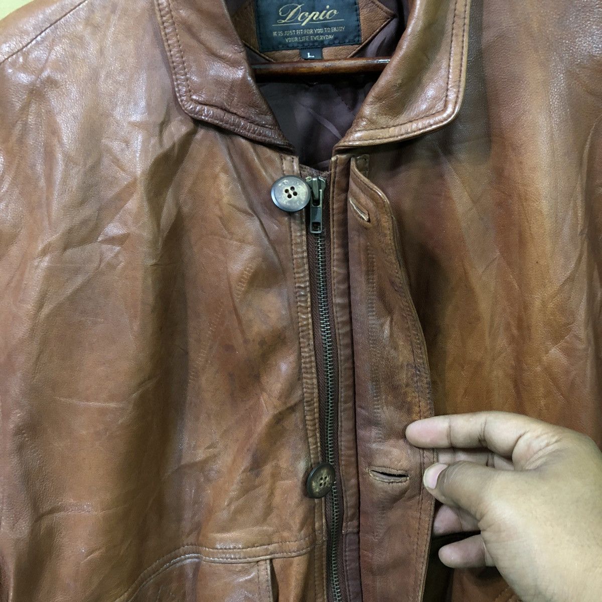 Vintage Vintage Dopio Leather Bomber Jacket Size US M / EU 48-50 / 2 - 4 Thumbnail