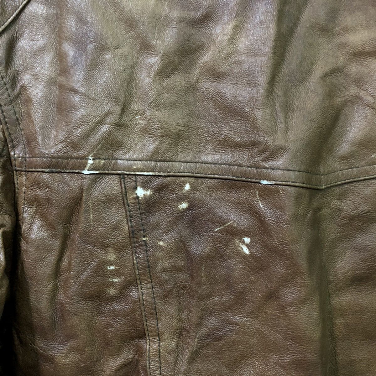 Japanese Brand × Vintage Vintage Distressed Leather Jacket Size US S / EU 44-46 / 1 - 9 Thumbnail