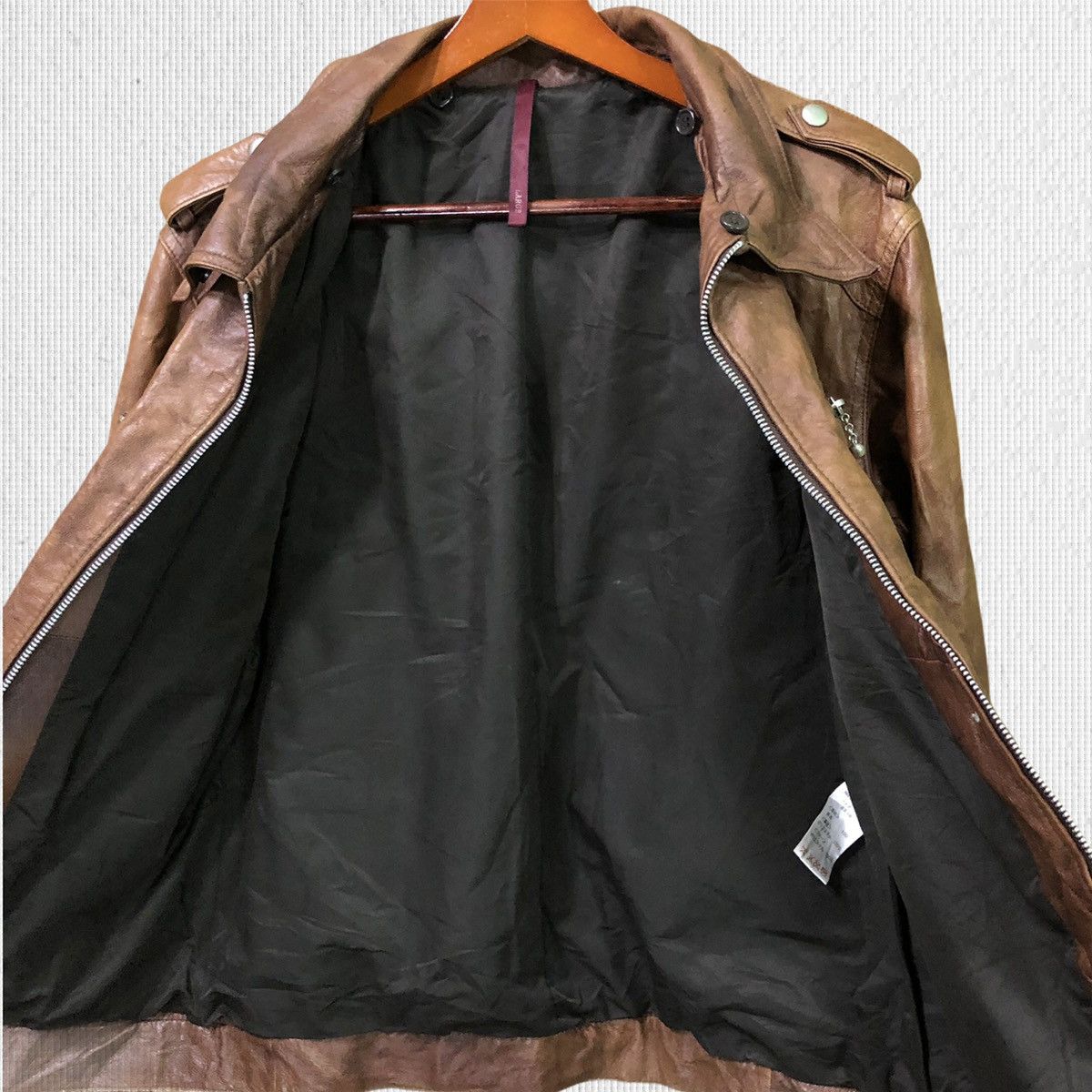 Japanese Brand × Vintage Vintage Distressed Leather Jacket Size US S / EU 44-46 / 1 - 6 Thumbnail