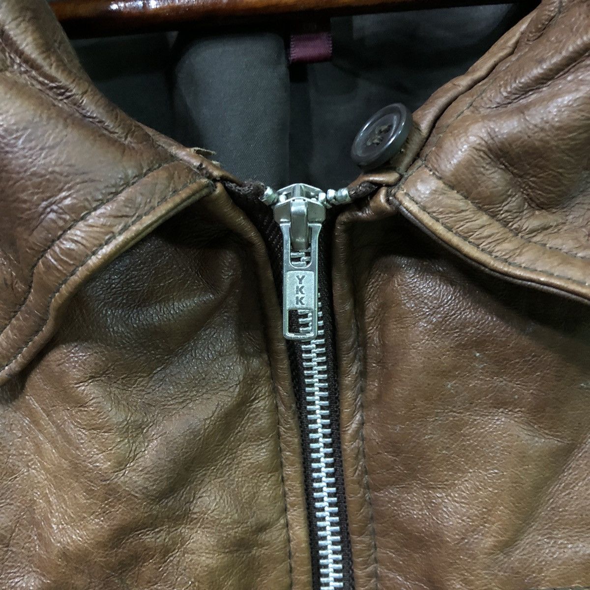 Japanese Brand × Vintage Vintage Distressed Leather Jacket Size US S / EU 44-46 / 1 - 2 Thumbnail