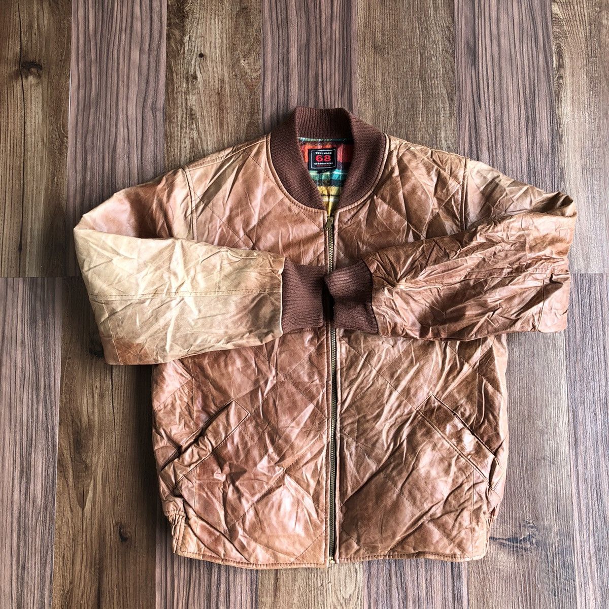 Vintage Vintage 68 & Brothers Leather Diamond Jacket Size US M / EU 48-50 / 2 - 6 Thumbnail