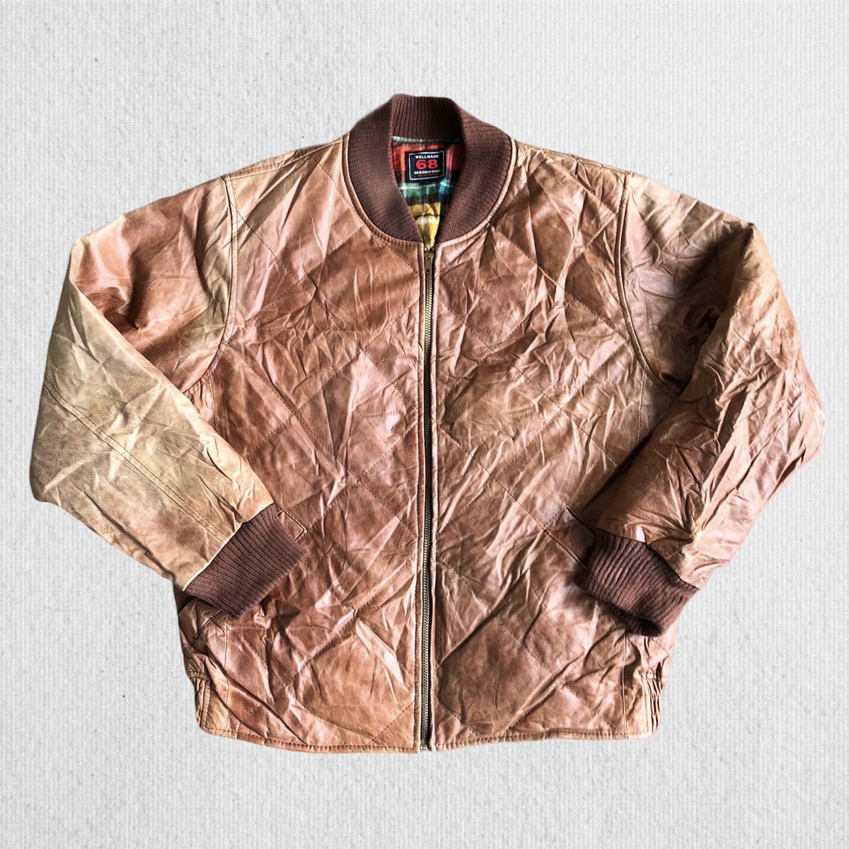 Vintage Vintage 68 & Brothers Leather Diamond Jacket Size US M / EU 48-50 / 2 - 1 Thumbnail