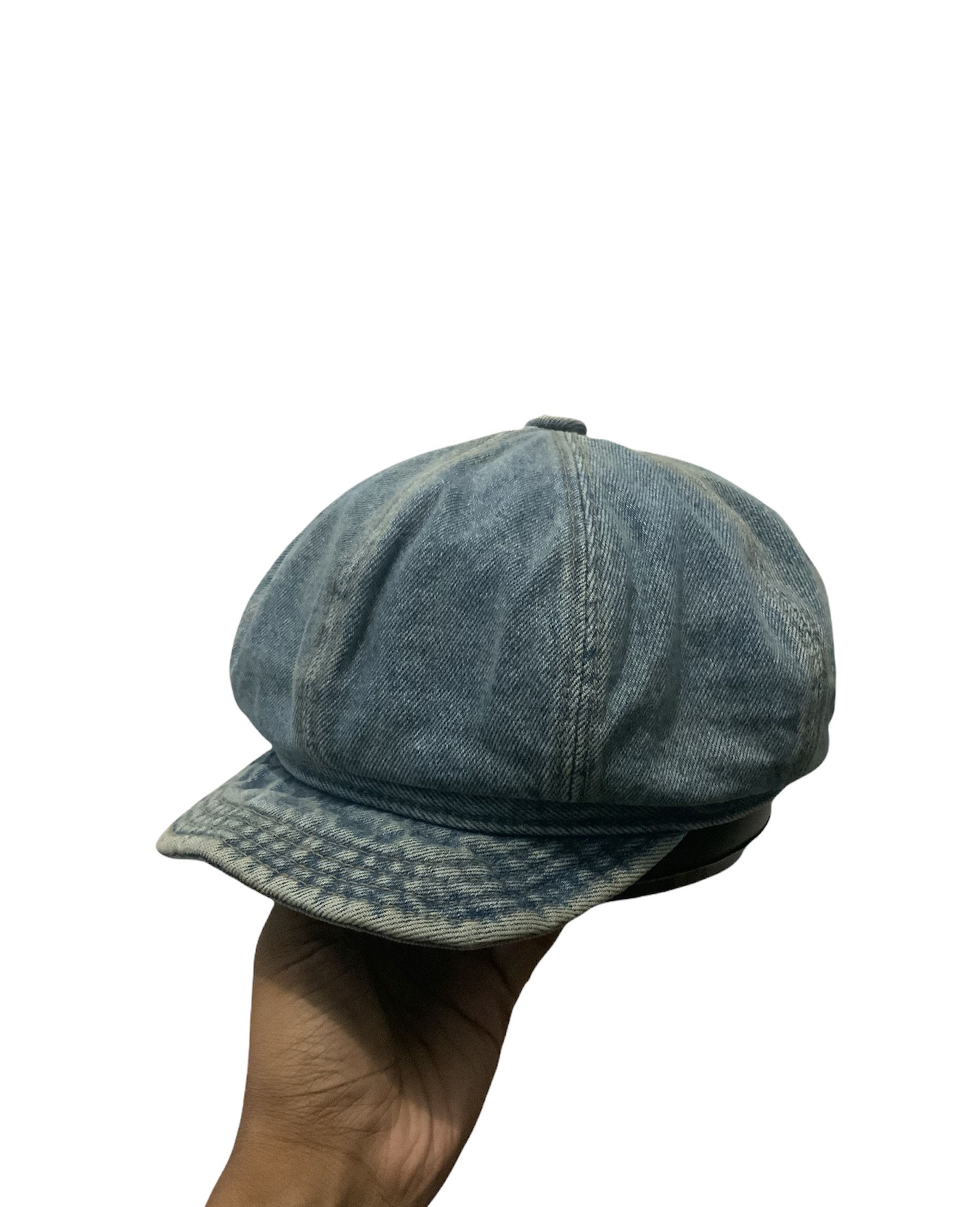 image of Distressed Denim x Hats Denim Streetwear Faded Newsboy Hat, Men's