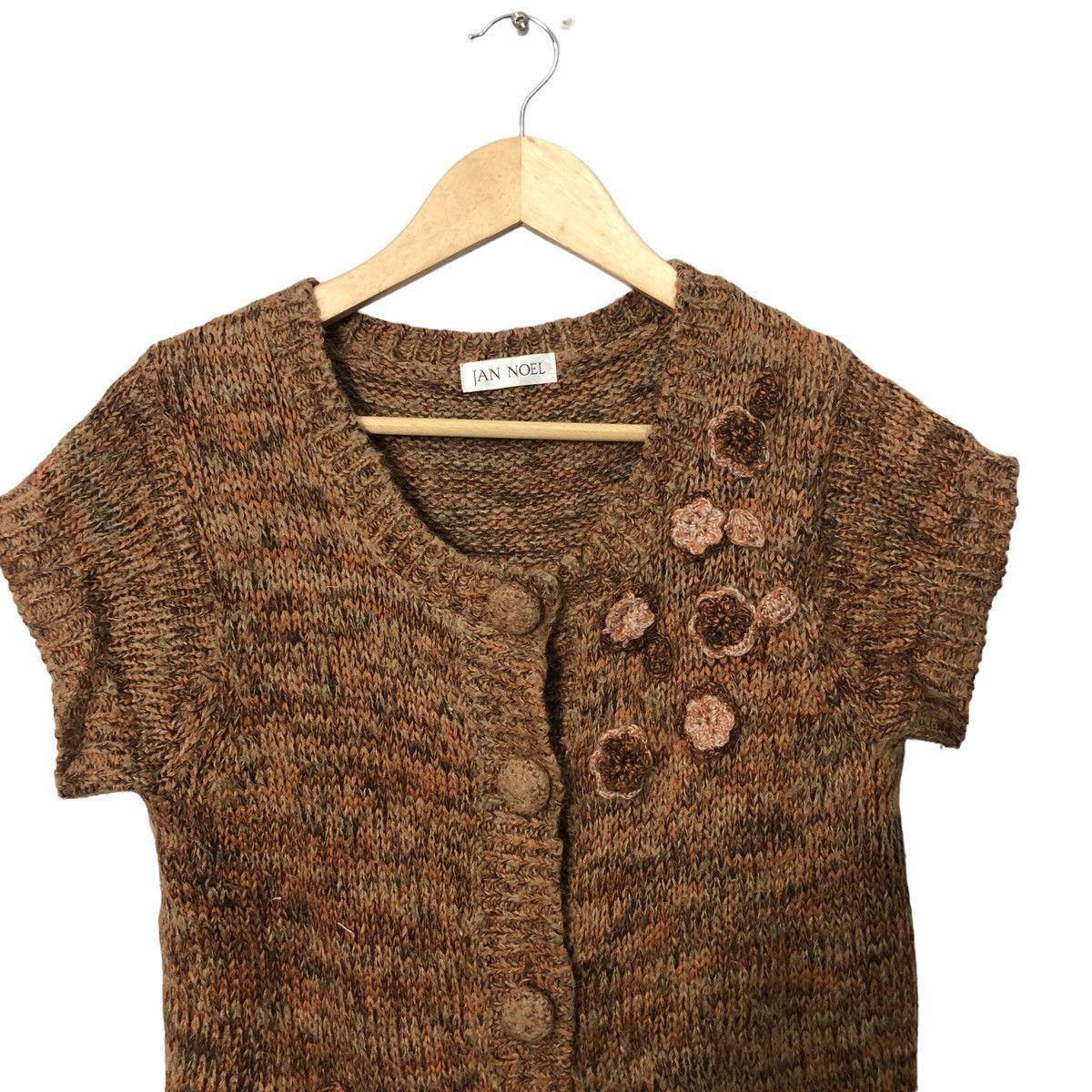 Aran Isles Knitwear Vintage Jan Noel Button Ups Short Sleeve Knitwear Top Size S / US 4 / IT 40 - 2 Thumbnail