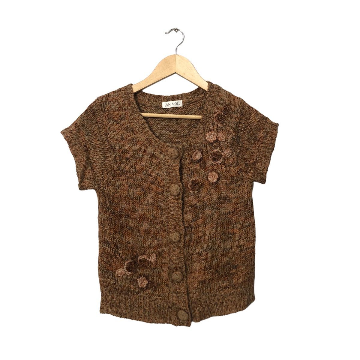 Aran Isles Knitwear Vintage Jan Noel Button Ups Short Sleeve Knitwear Top Size S / US 4 / IT 40 - 1 Thumbnail