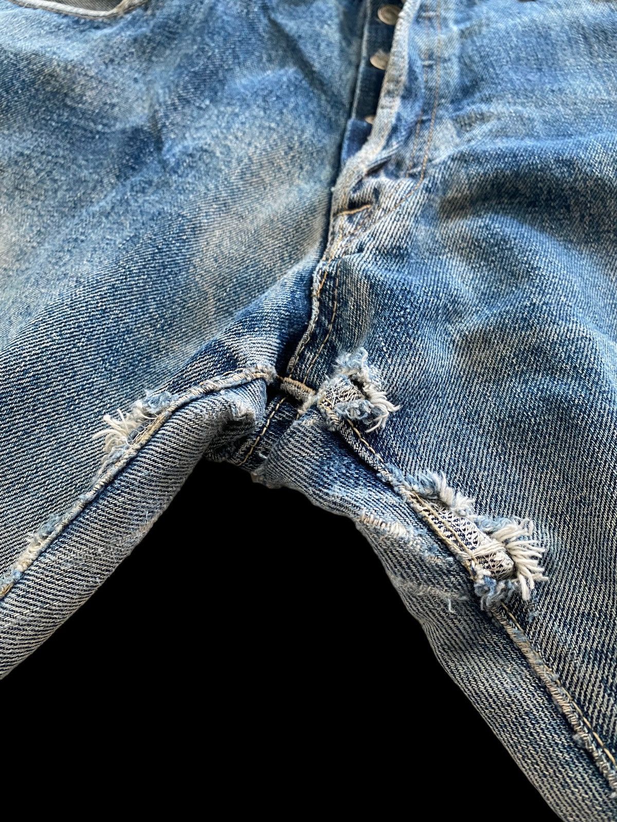 Denime Vintage Denime Ripped Selvedge jeans rare design Size US 34 / EU 50 - 6 Thumbnail