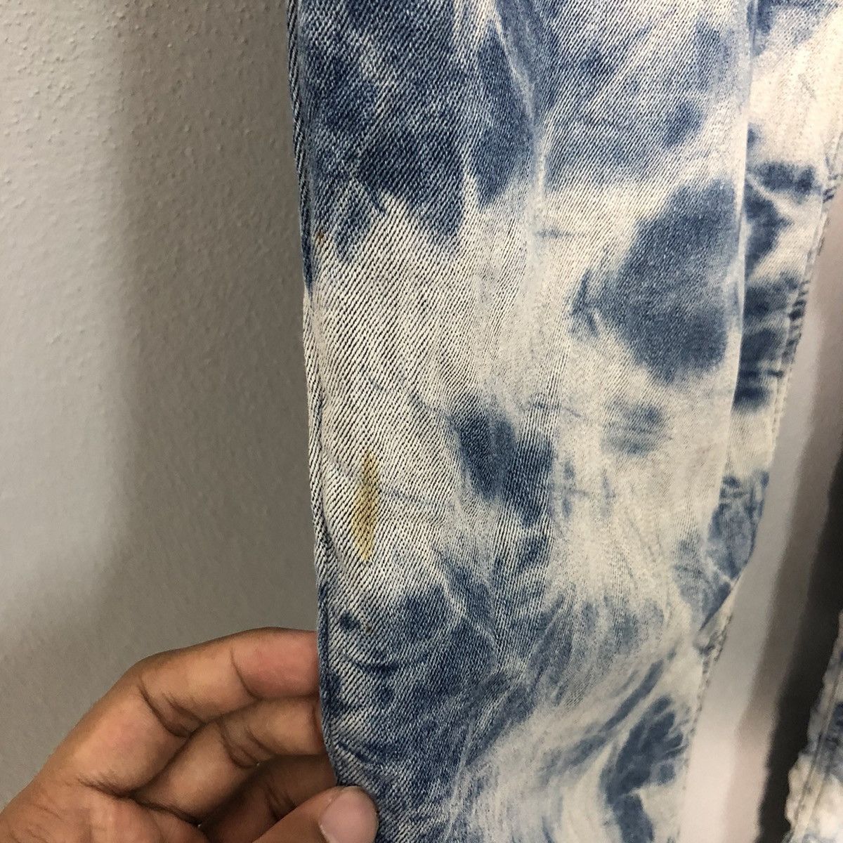The Unbranded Brand Vintage Unbranded Acid Wash Tie Dye Skinny Trousers W29 Size 29" - 4 Thumbnail