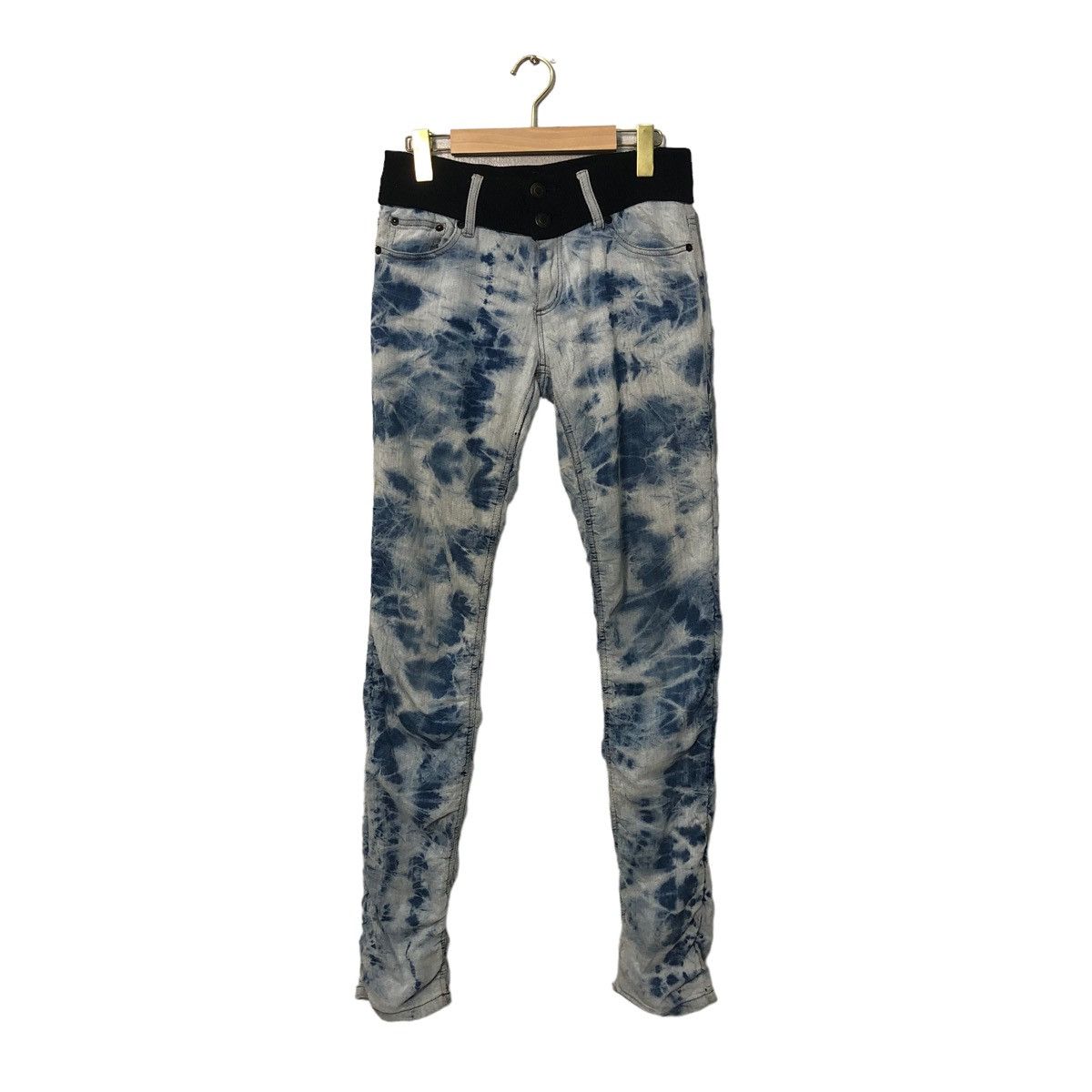 The Unbranded Brand Vintage Unbranded Acid Wash Tie Dye Skinny Trousers W29 Size 29" - 1 Thumbnail