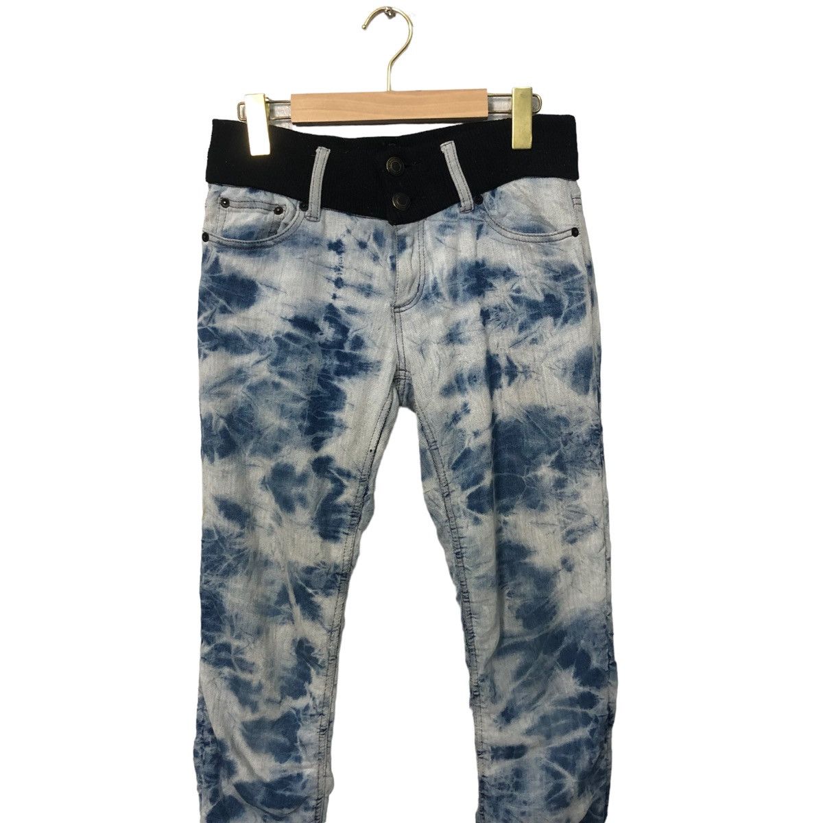 The Unbranded Brand Vintage Unbranded Acid Wash Tie Dye Skinny Trousers W29 Size 29" - 2 Thumbnail