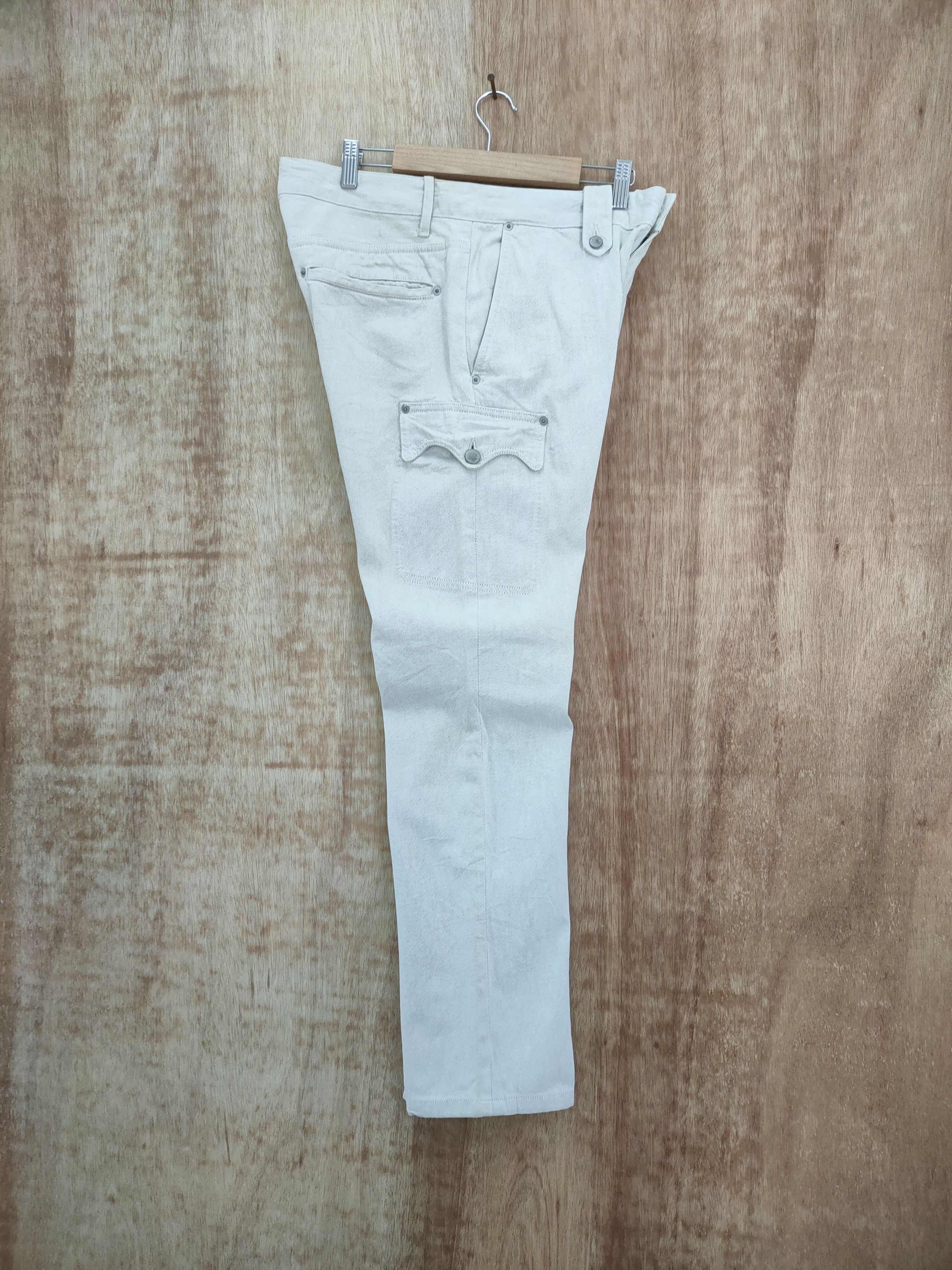 Issey Miyake × Tete Homme VINTAGE TETE HOMME FADED WHITE CARGO PANTS Size US 33 - 5 Thumbnail