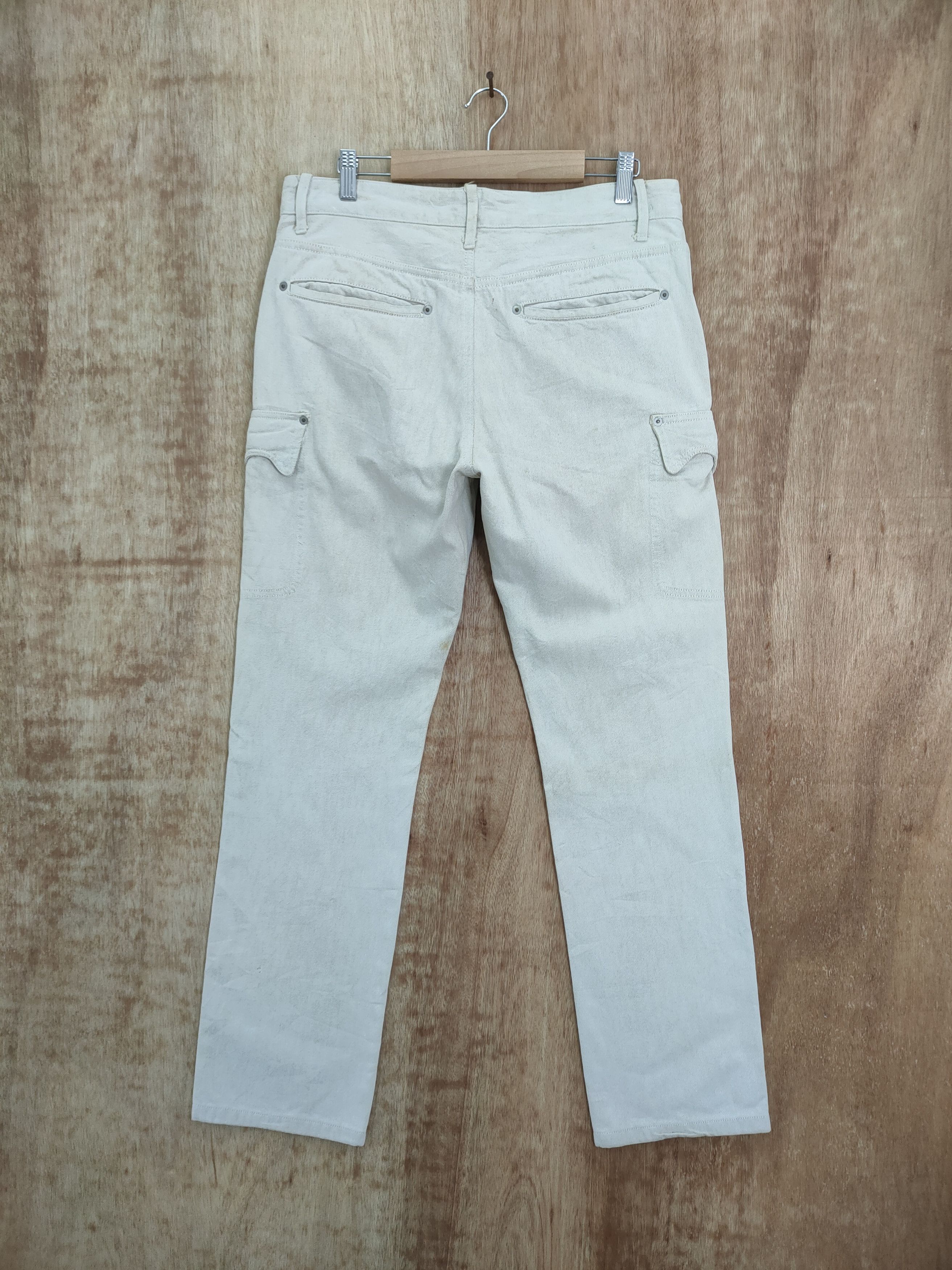 Issey Miyake × Tete Homme VINTAGE TETE HOMME FADED WHITE CARGO PANTS Size US 33 - 6 Thumbnail