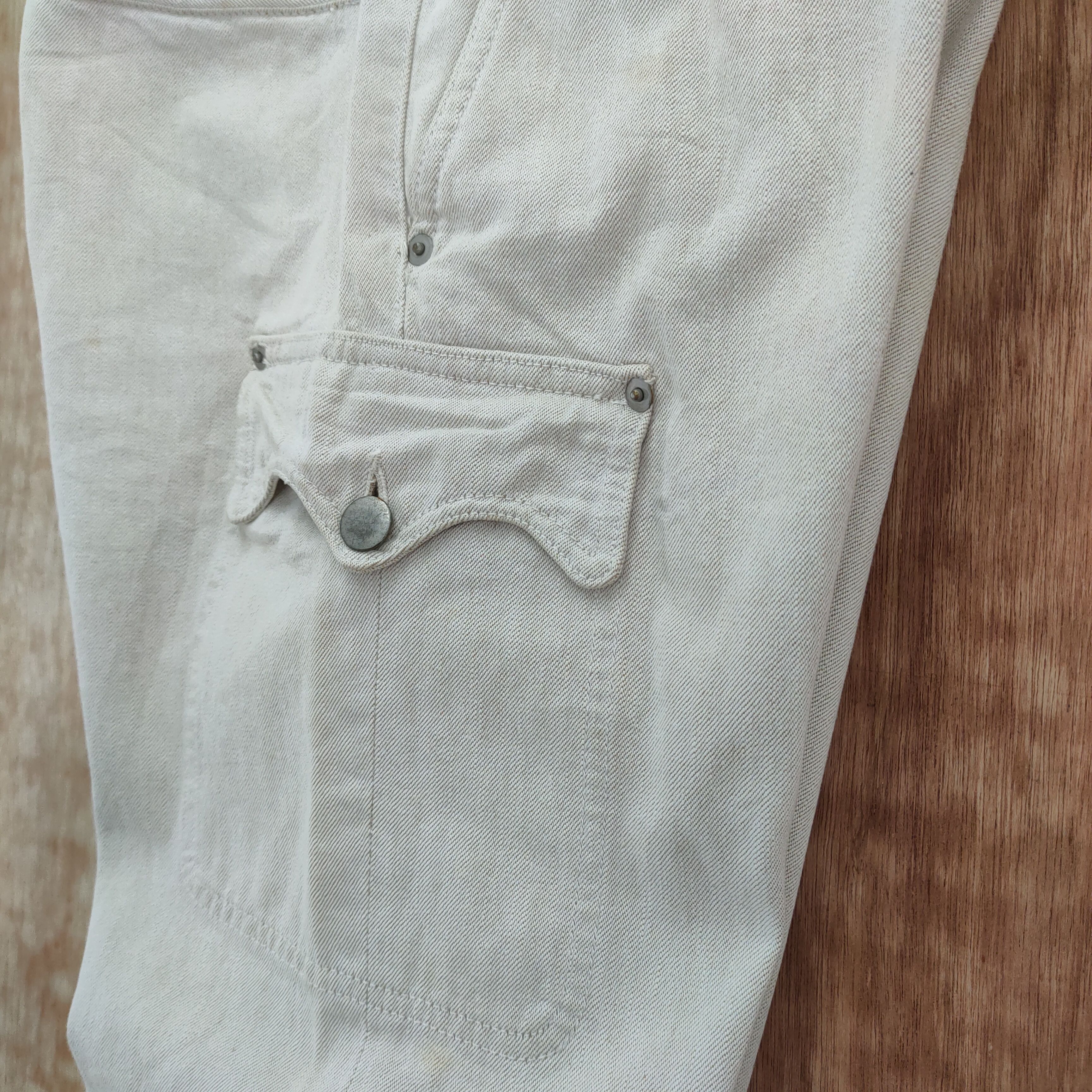 Issey Miyake × Tete Homme VINTAGE TETE HOMME FADED WHITE CARGO PANTS Size US 33 - 16 Thumbnail