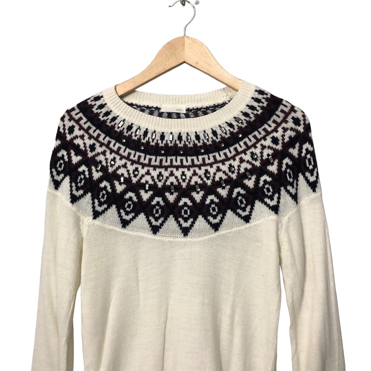 Aran Isles Knitwear Vintage Index Crewneck Pattern Nice Design Knitwear Sweater Size XS / US 0-2 / IT 36-38 - 4 Thumbnail