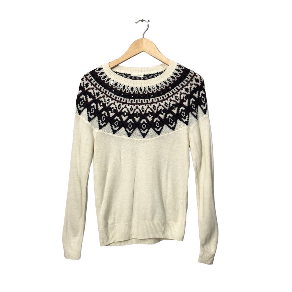 Aran Isles Knitwear Vintage Index Crewneck Pattern Nice Design Knitwear Sweater Size XS / US 0-2 / IT 36-38 - 1 Thumbnail