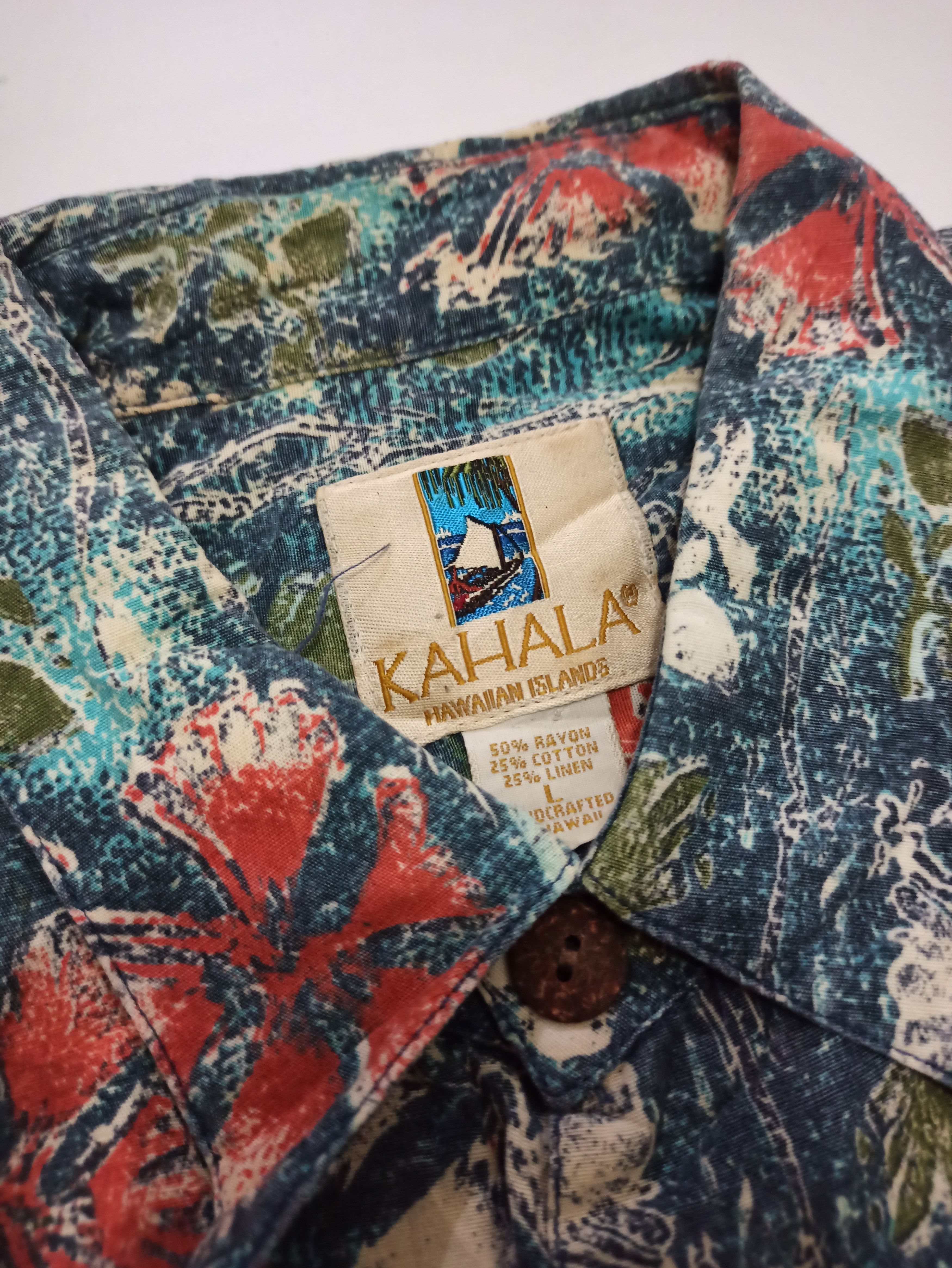 Vintage Vintage Kahala Floral Rayon Cotton Linen Hawaiian Shirt Size US L / EU 52-54 / 3 - 5 Thumbnail