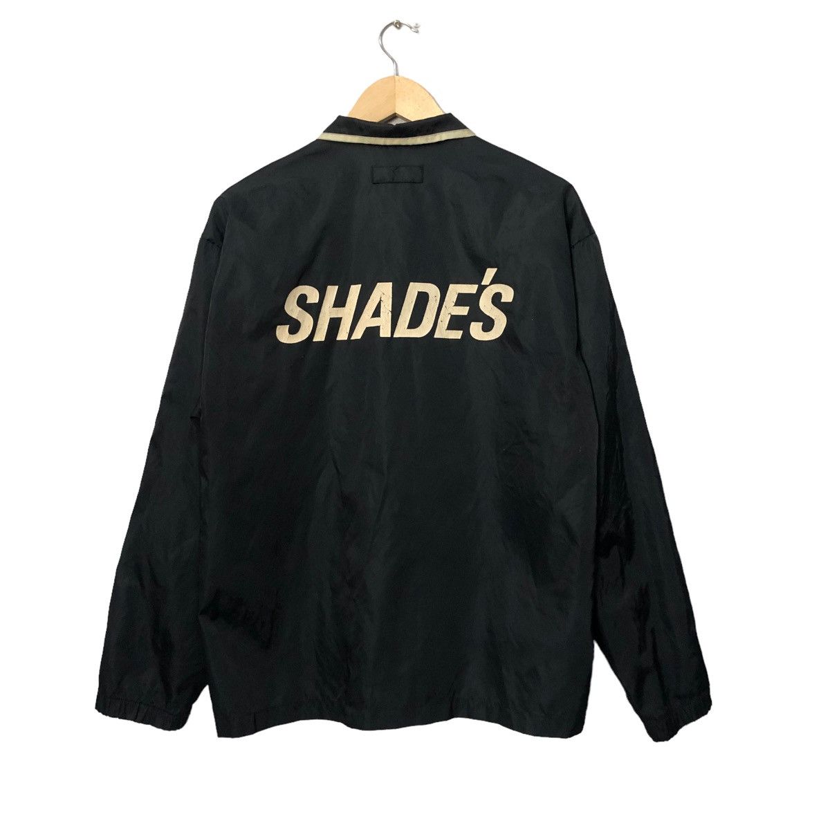 image of Vintage Shades Prevalence Design Spell Big Logo Nylon Jacket in Black, Men's (Size Large)