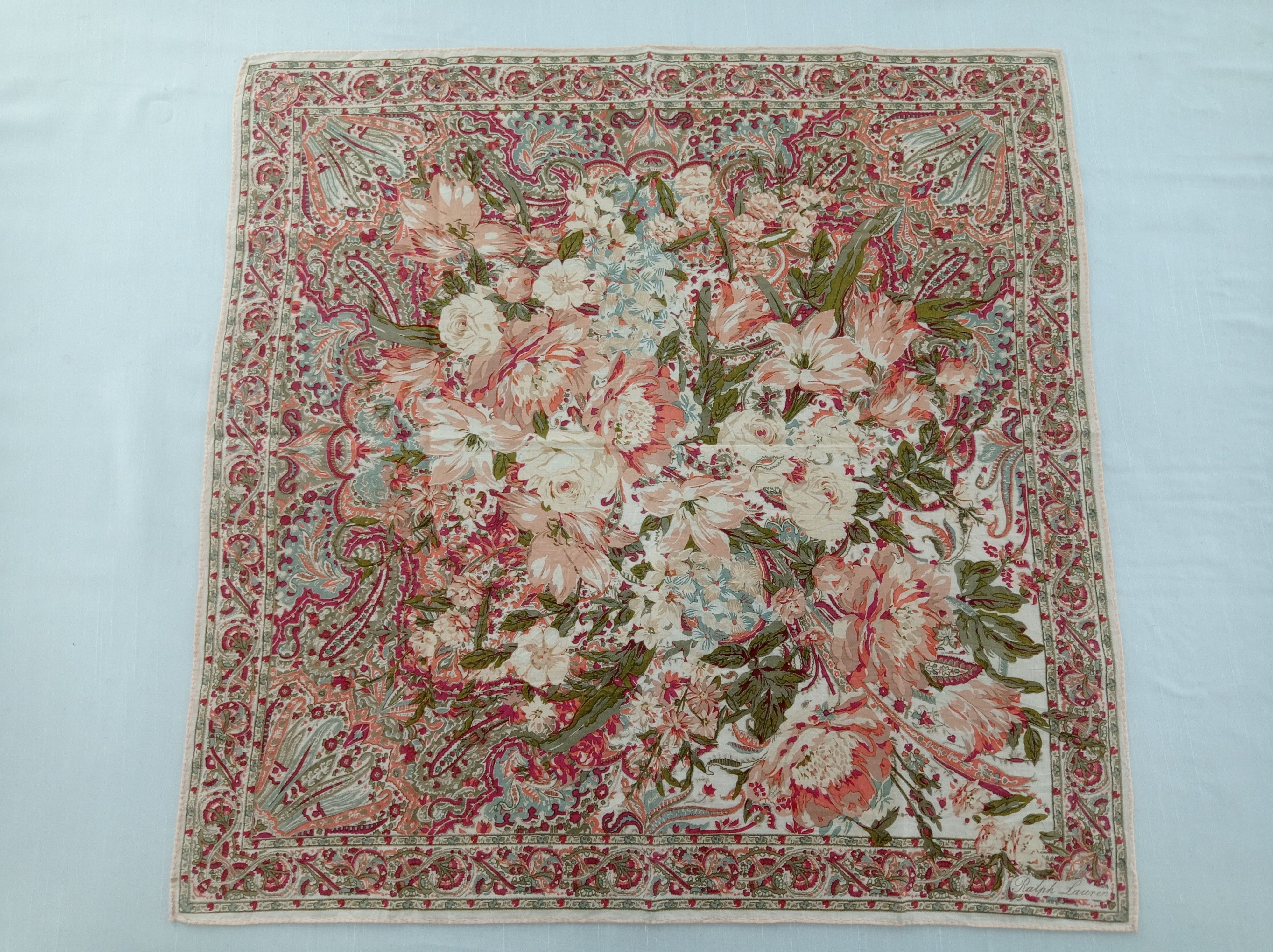 Ralph Lauren Vintage Ralph Lauren Floral Handkerchief / Neckwear /Bandana Size ONE SIZE - 3 Thumbnail