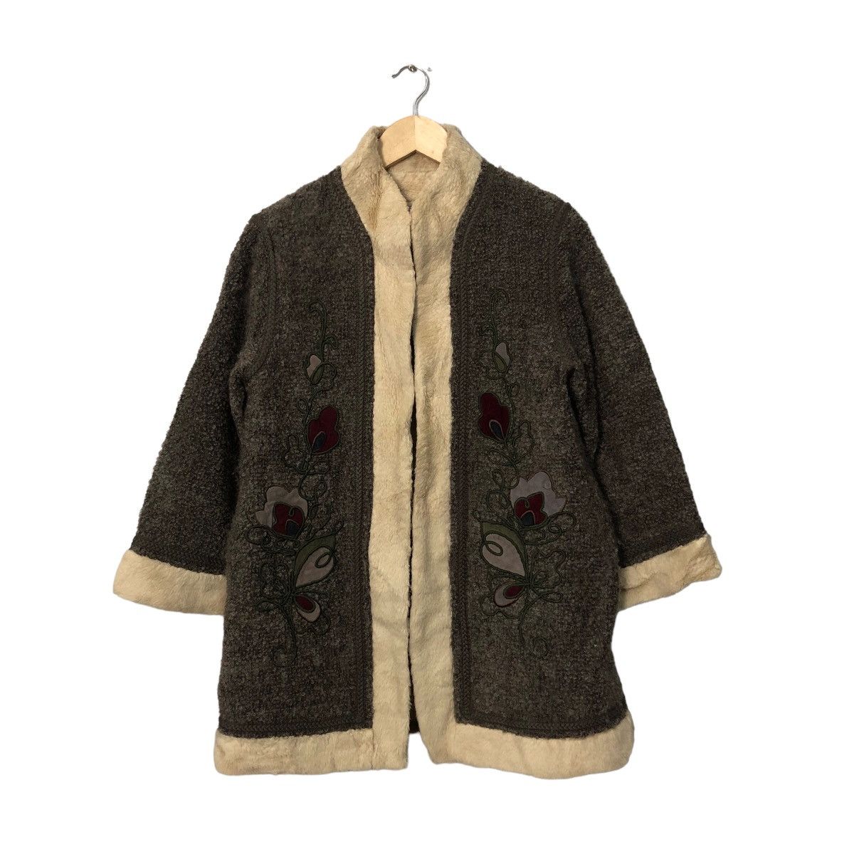 image of Vintage Bonaaru Sherpa Coat Jacket in Brown, Women's (Size Small)