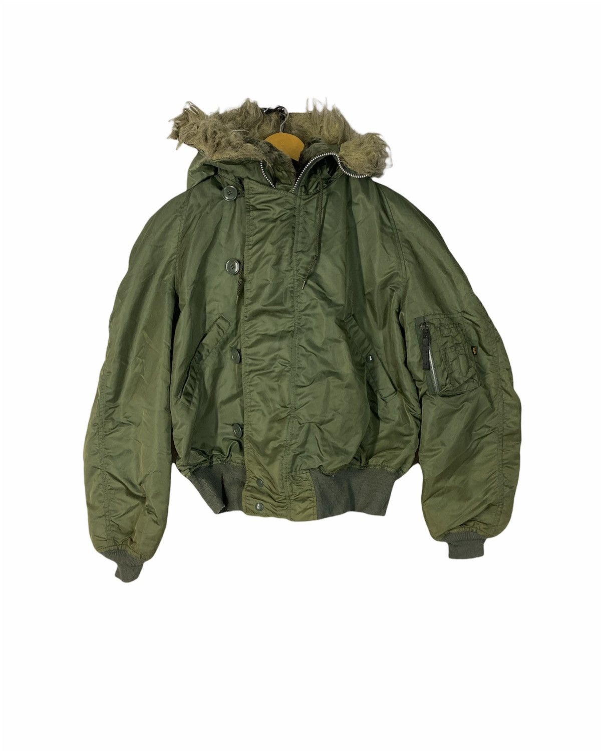 Alpha Industries Vintage Alpha Industries Bomber Jacket With Hood N-2B Design Size US L / EU 52-54 / 3 - 1 Thumbnail