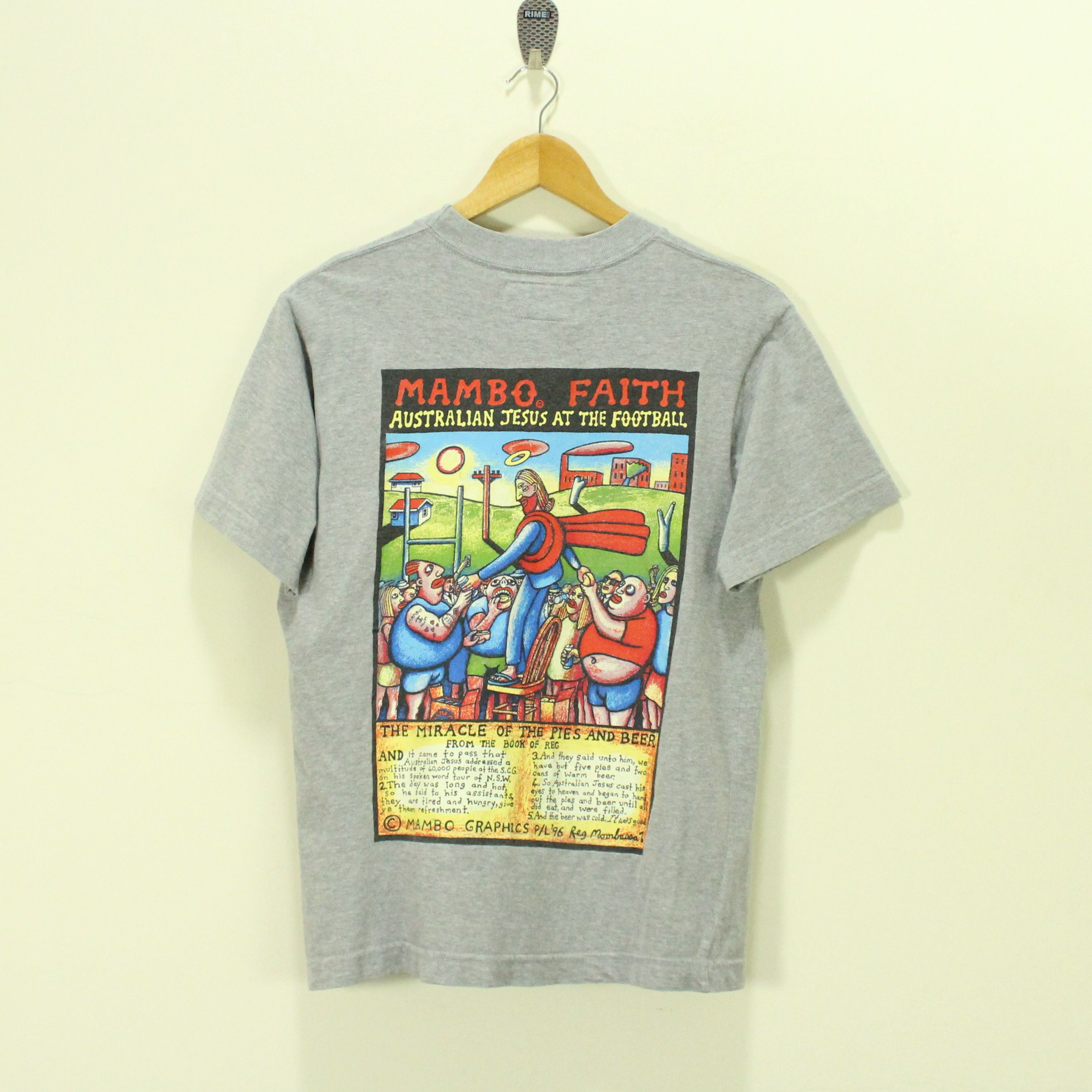 image of Art x Mambo Vintage 90's Mambo T Shirt in Grey, Men's (Size Small)