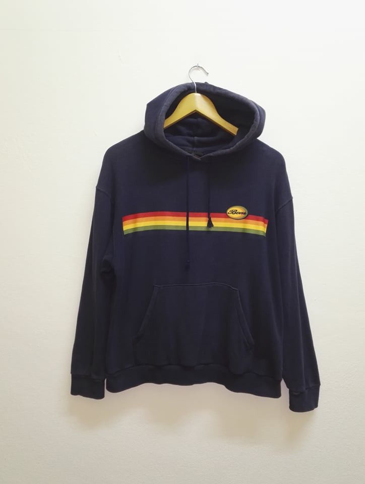 Japanese Brand Rare🔥 BEAR Hoodie Rainbow Line Made in Japan(c21) Size US L / EU 52-54 / 3 - 1 Thumbnail
