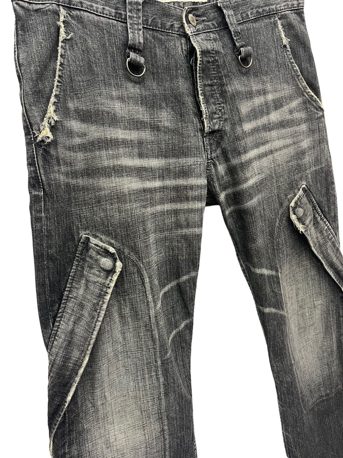 Japanese Brand × Vintage 🔫 Vintage SLOW GUN JAPAN Zipper Leg Flare Distressed Black Size US 32 / EU 48 - 5 Thumbnail