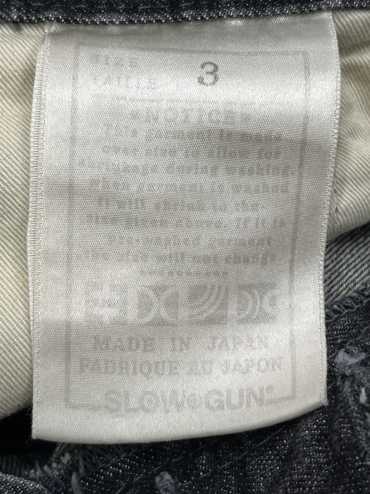 Japanese Brand × Vintage 🔫 Vintage SLOW GUN JAPAN Zipper Leg Flare Distressed Black Size US 32 / EU 48 - 19 Thumbnail