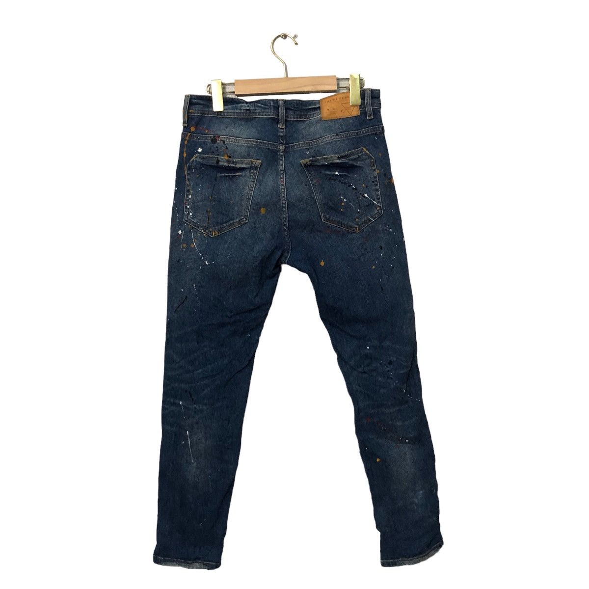 Vintage Vtg Zara Dirty Painter Skinny Distressed Denim Pants W31 Size US 31 - 4 Thumbnail