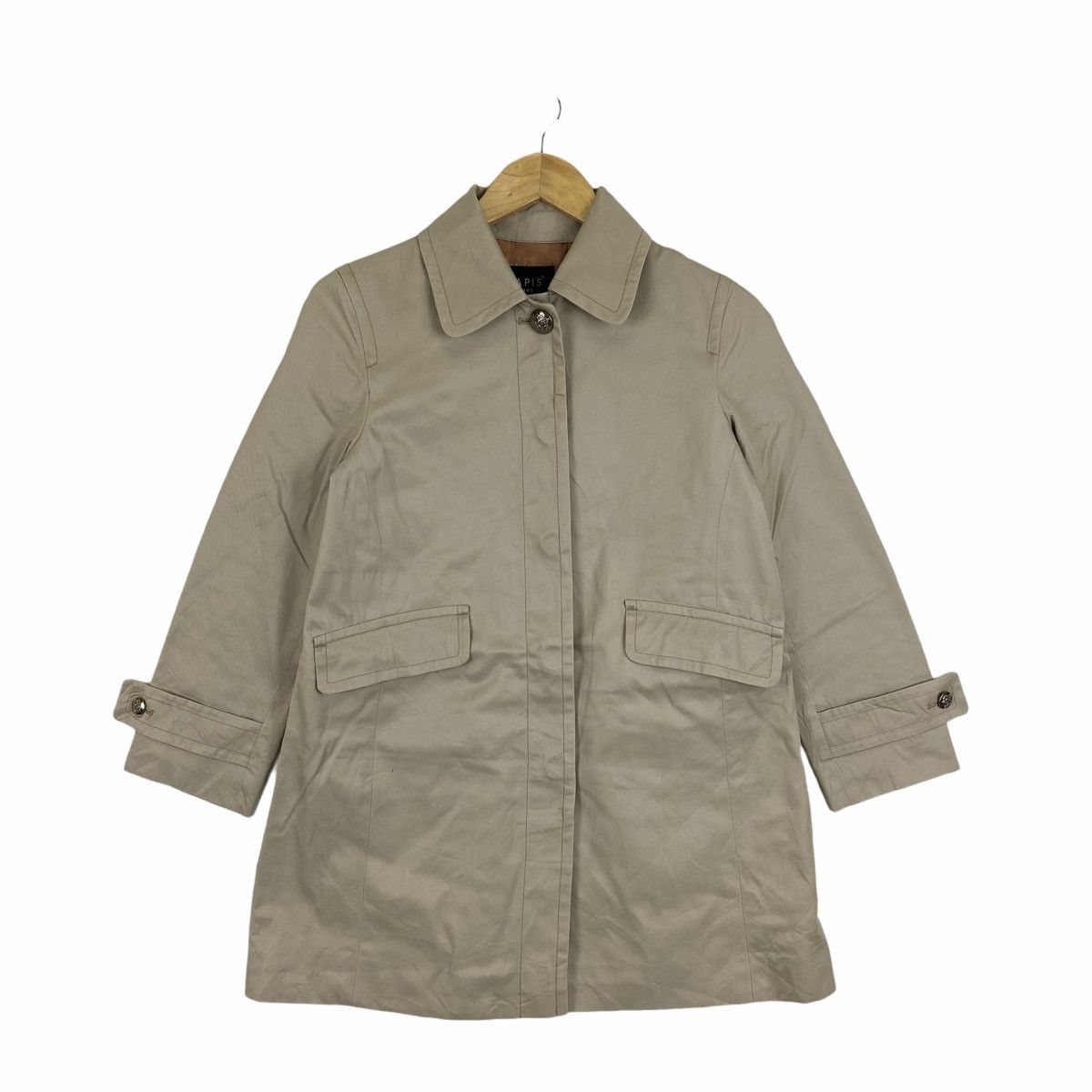 Beams Plus × Japanese Brand × Vintage Vintage LAPIS BEAMS Japanese Brand Trench Coat Jacket Size S / US 4 / IT 40 - 1 Thumbnail