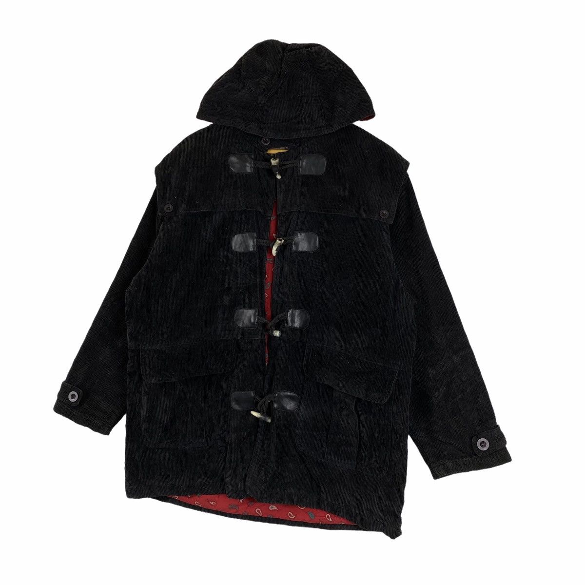 Vintage Vintage HOUSTON Coduroy Toggle Button Hoodie Long Jacket Size US M / EU 48-50 / 2 - 4 Thumbnail