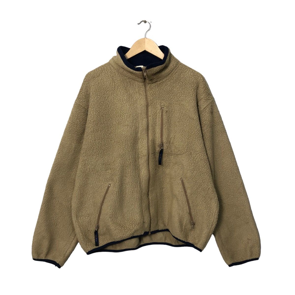 L.L. Bean Vintage 90s LL Bean Zipper Ups Fleece Jacket Made in USA Size US XXL / EU 58 / 5 - 1 Thumbnail