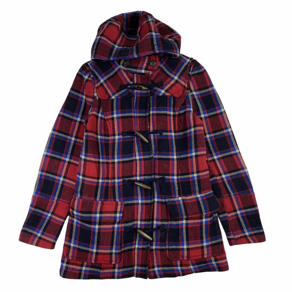 H&M H&M Red Concept Toggle Button Wool Hoodie Duffle Coat Jacket Size S / US 4 / IT 40 - 1 Thumbnail