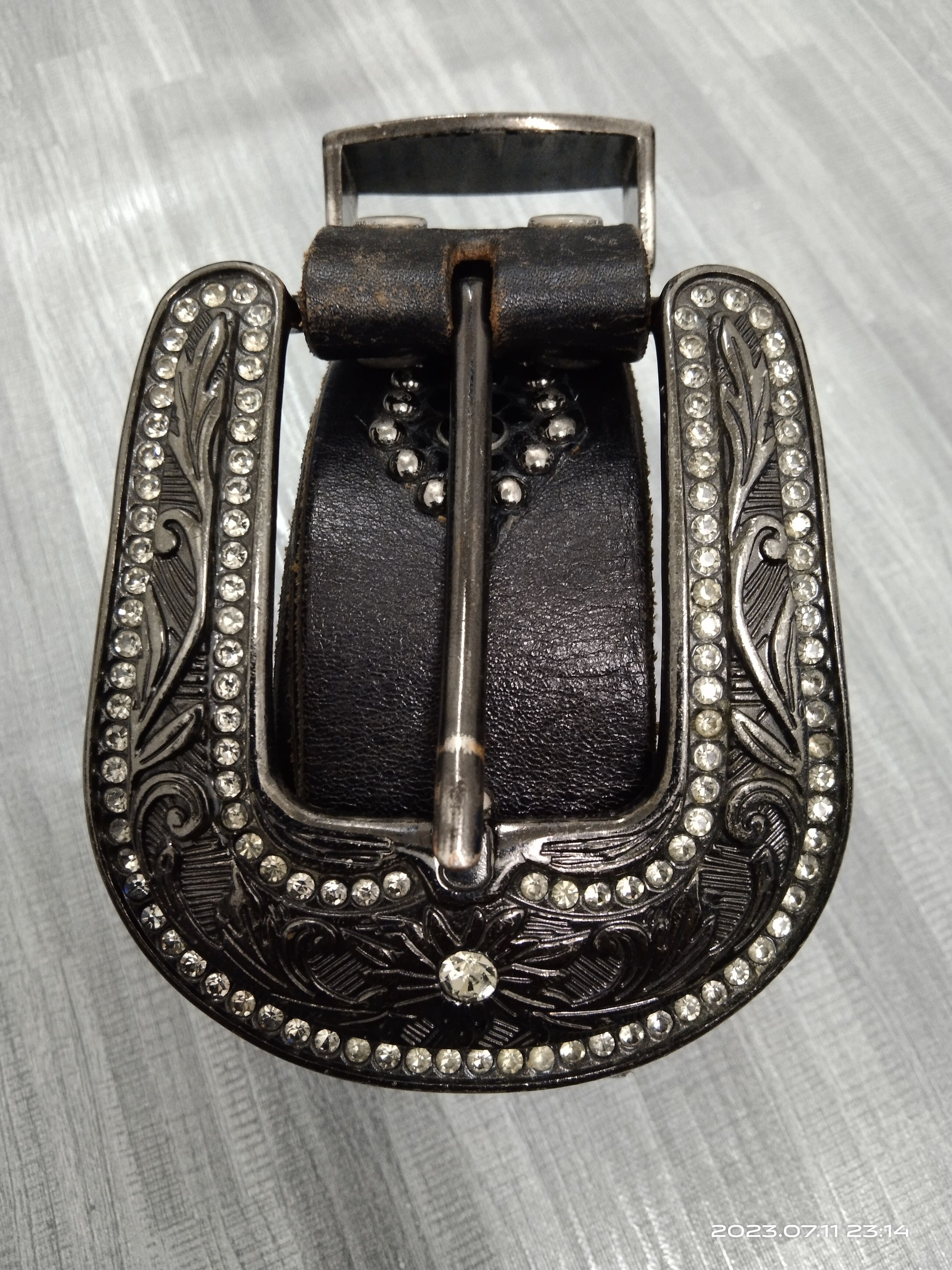 Leather CHROME HEARTS DESIGN DIAVLO SWAROVSKI STUDDED(SIZE 29-34) Size ONE SIZE - 8 Thumbnail