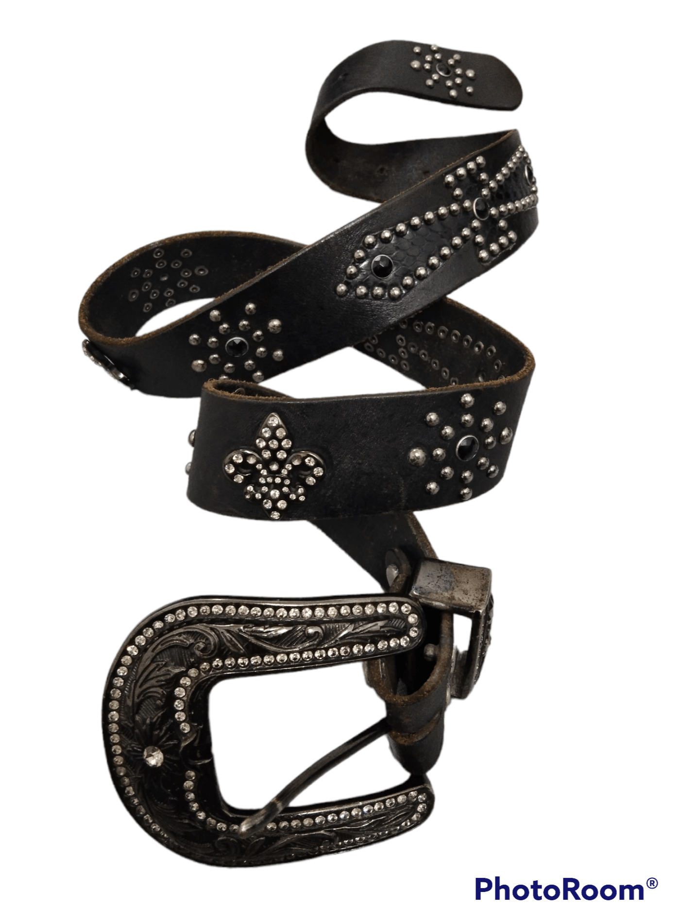 Leather CHROME HEARTS DESIGN DIAVLO SWAROVSKI STUDDED(SIZE 29-34) Size ONE SIZE - 1 Thumbnail