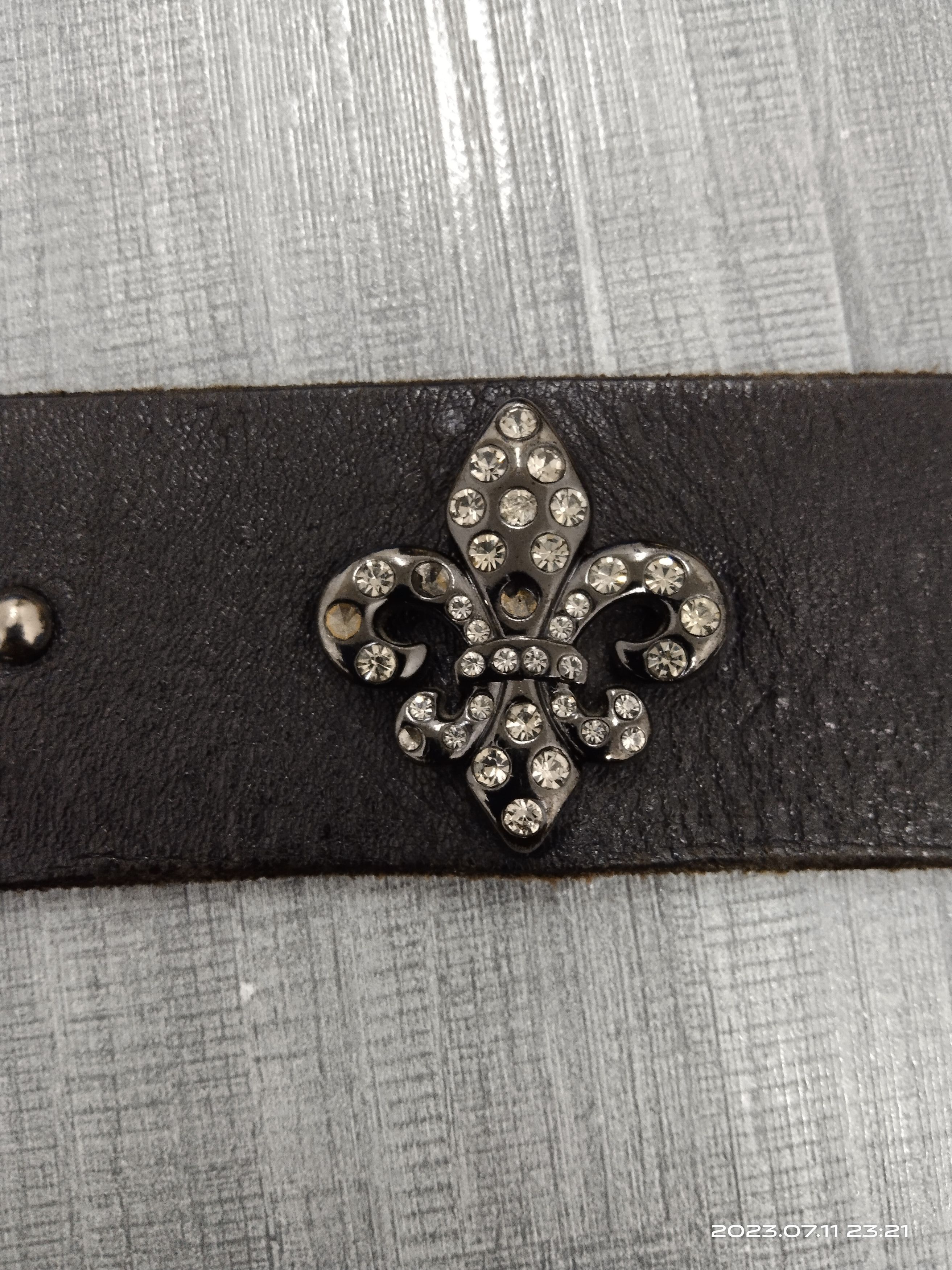 Leather CHROME HEARTS DESIGN DIAVLO SWAROVSKI STUDDED(SIZE 29-34) Size ONE SIZE - 6 Thumbnail
