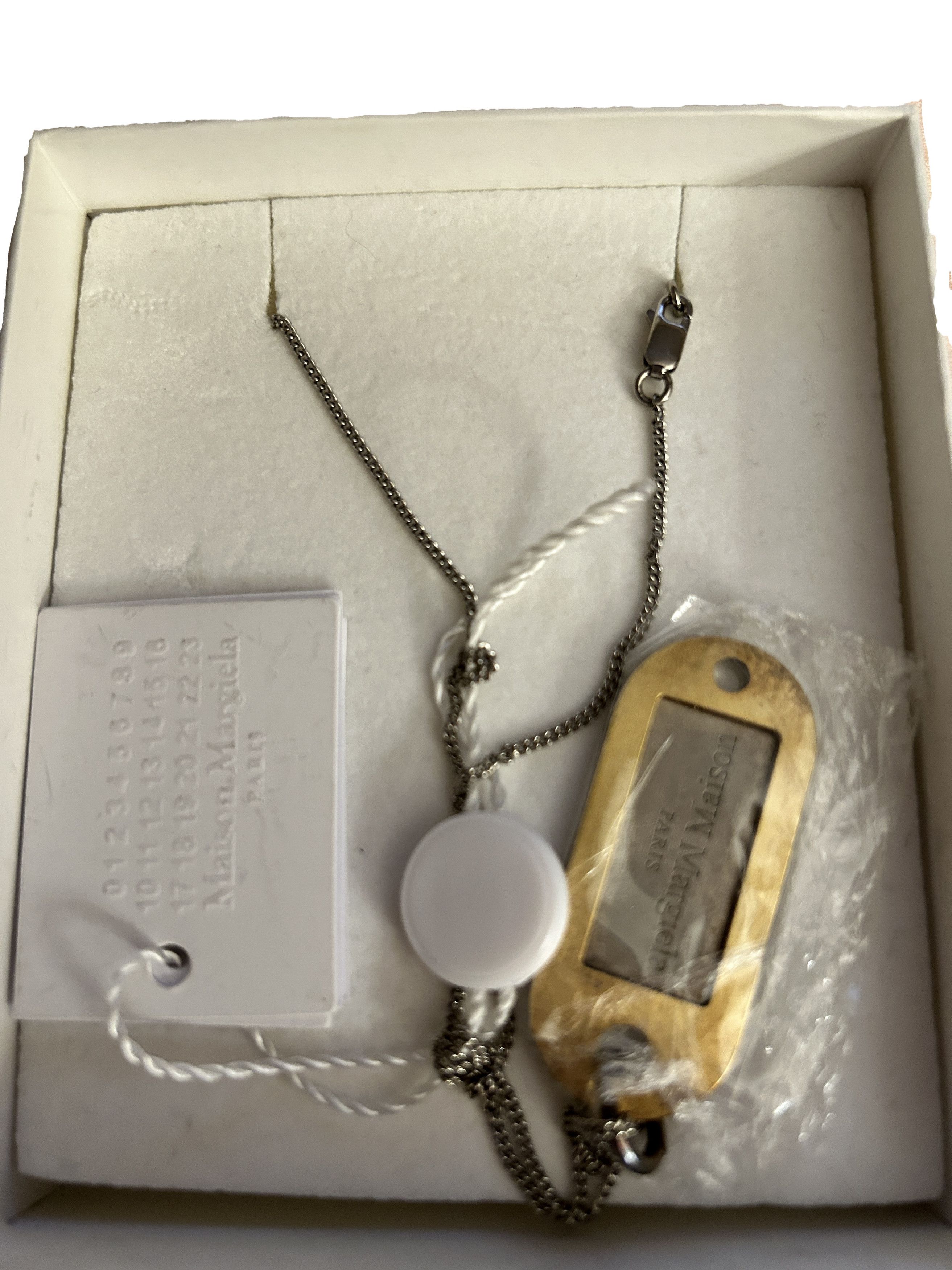 Maison Margiela Dog Tag Logo Chain Necklace Gold Silver Sterling Pendant Size ONE SIZE - 6 Thumbnail