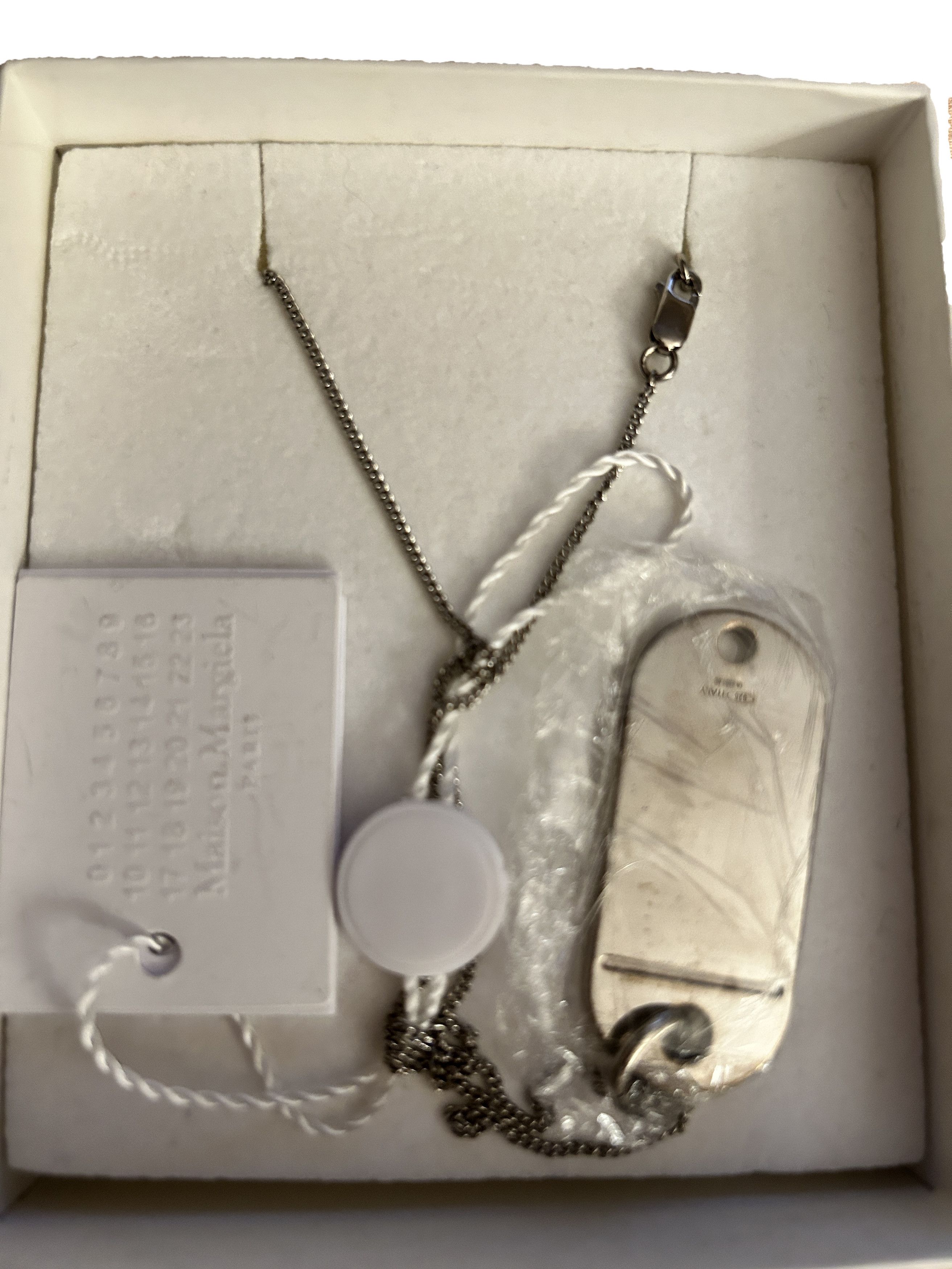 Maison Margiela Dog Tag Logo Chain Necklace Gold Silver Sterling Pendant Size ONE SIZE - 7 Thumbnail
