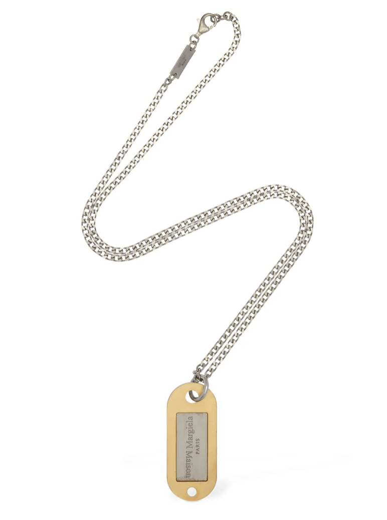 Maison Margiela Dog Tag Logo Chain Necklace Gold Silver Sterling Pendant Size ONE SIZE - 1 Thumbnail