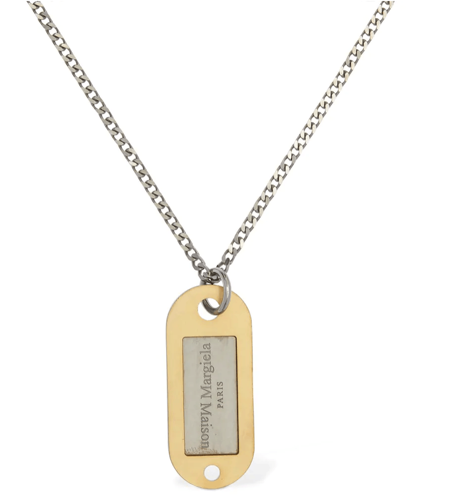 Maison Margiela Dog Tag Logo Chain Necklace Gold Silver Sterling Pendant Size ONE SIZE - 3 Thumbnail