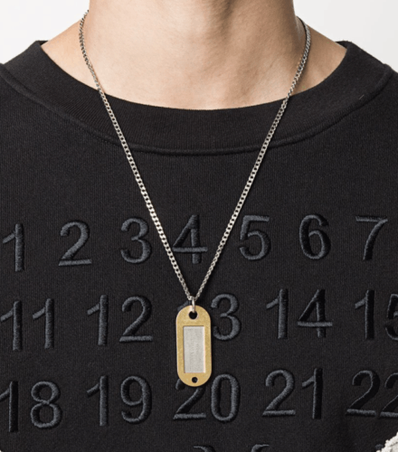 Maison Margiela Dog Tag Logo Chain Necklace Gold Silver Sterling Pendant Size ONE SIZE - 2 Thumbnail