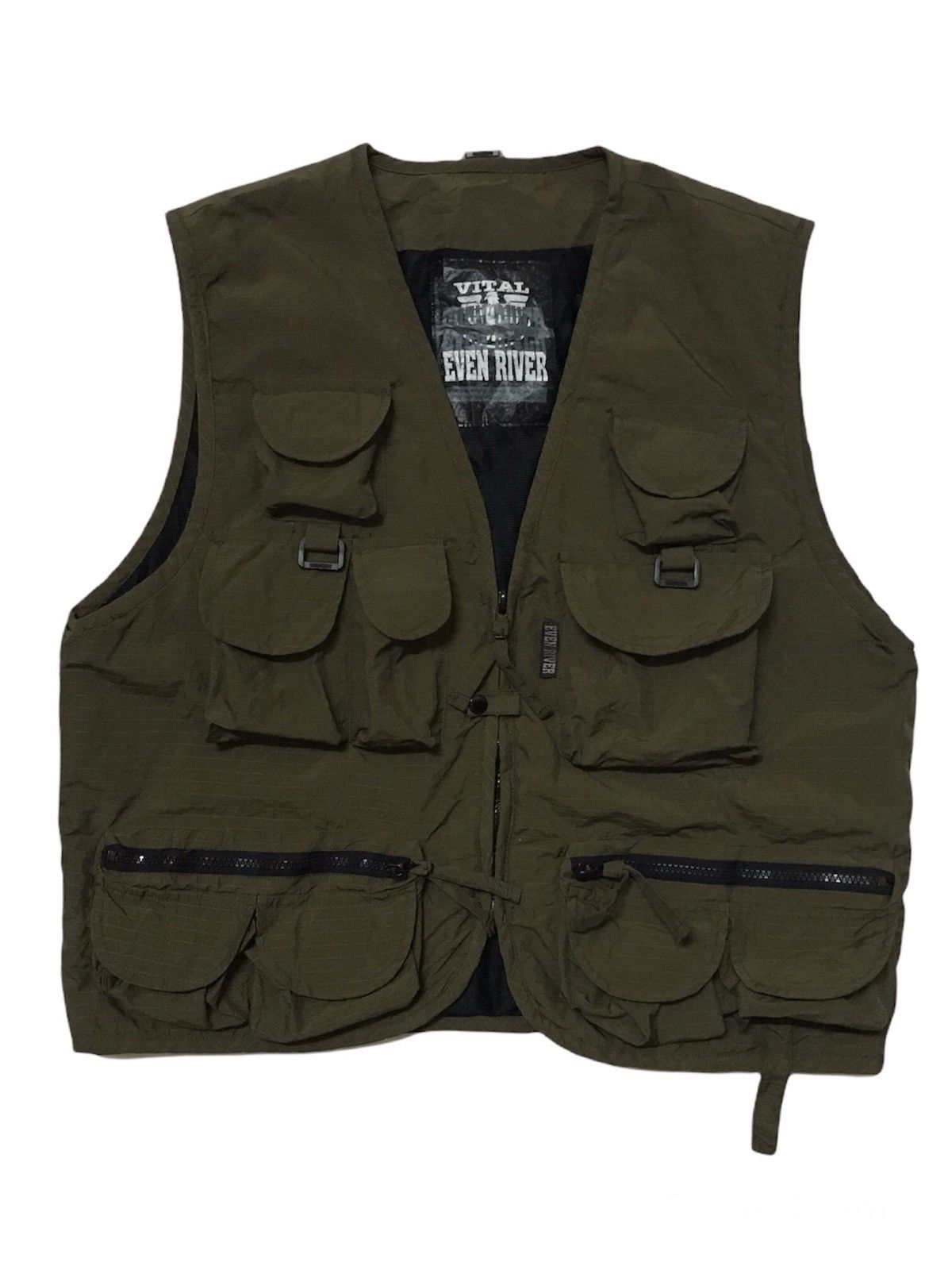 image of Tracey Vest x Vintage Offer Mevintage Even River Nylon Tactical Vest in Olive, Men's (Size XL)