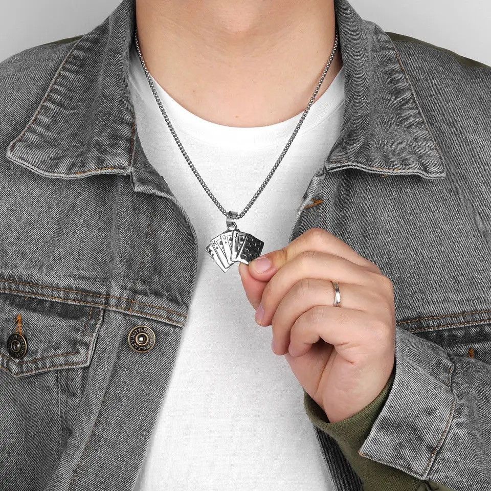 Jewelry Flush Poker Pendant Necklaces Size ONE SIZE - 2 Thumbnail